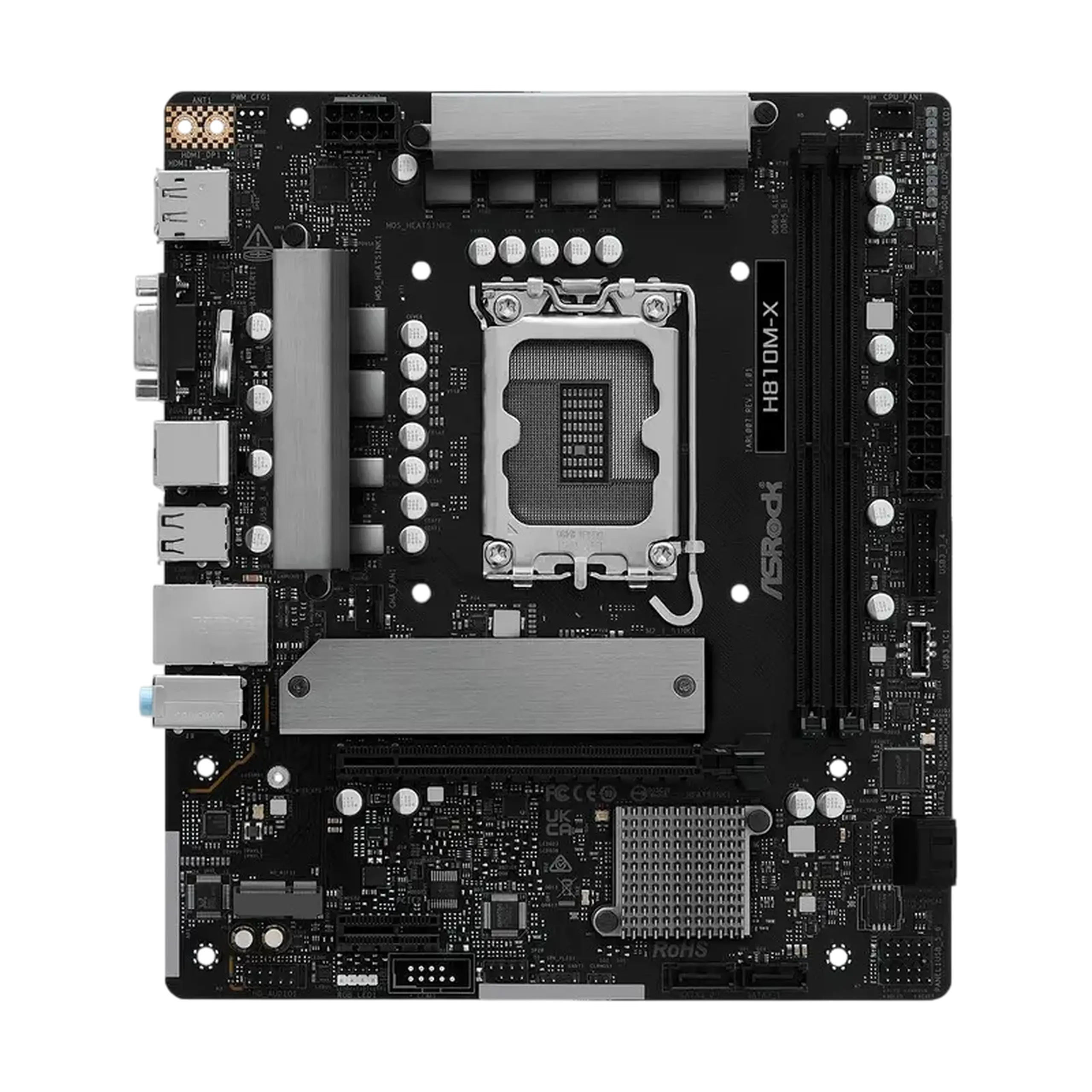 Placă de bază ASRock H810M-X, LGA1851, Intel H810, Micro-ATX