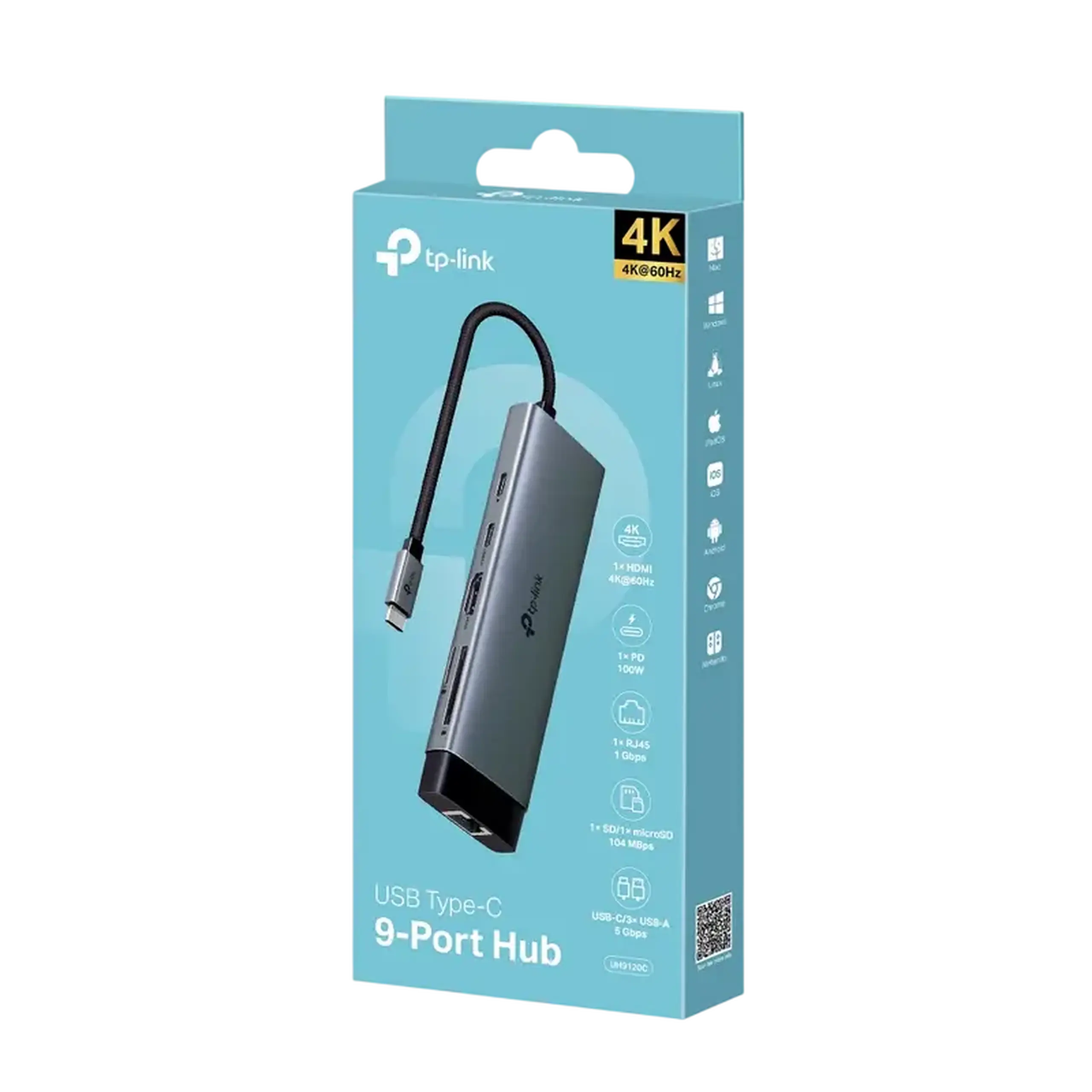 Adaptor Hub TP-LINK UH9120C, Argintiu