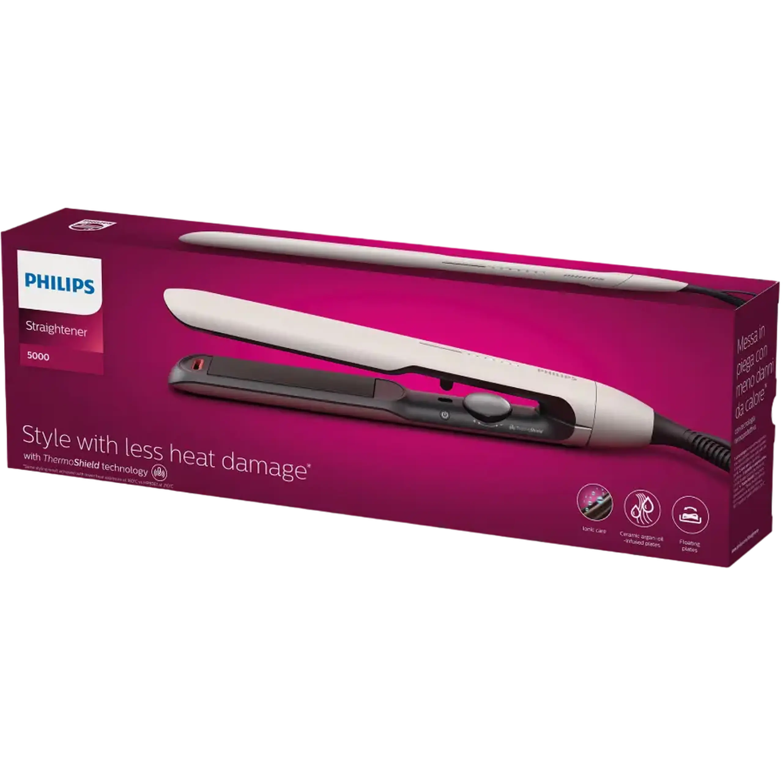 Placă de îndreptat părul Philips BHS515/00, Alb
