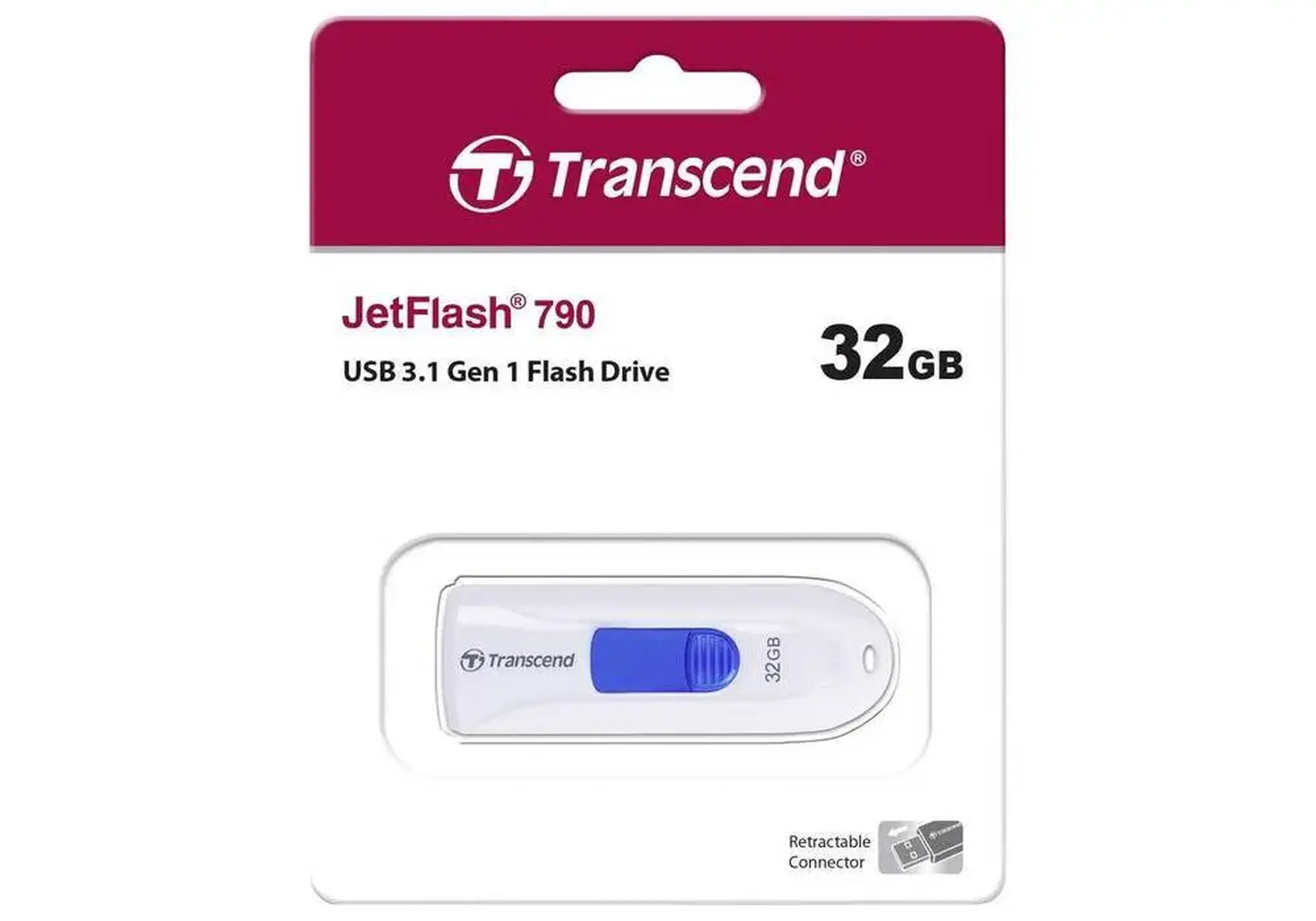 Memorie USB Transcend JetFlash 790, 32GB, Alb