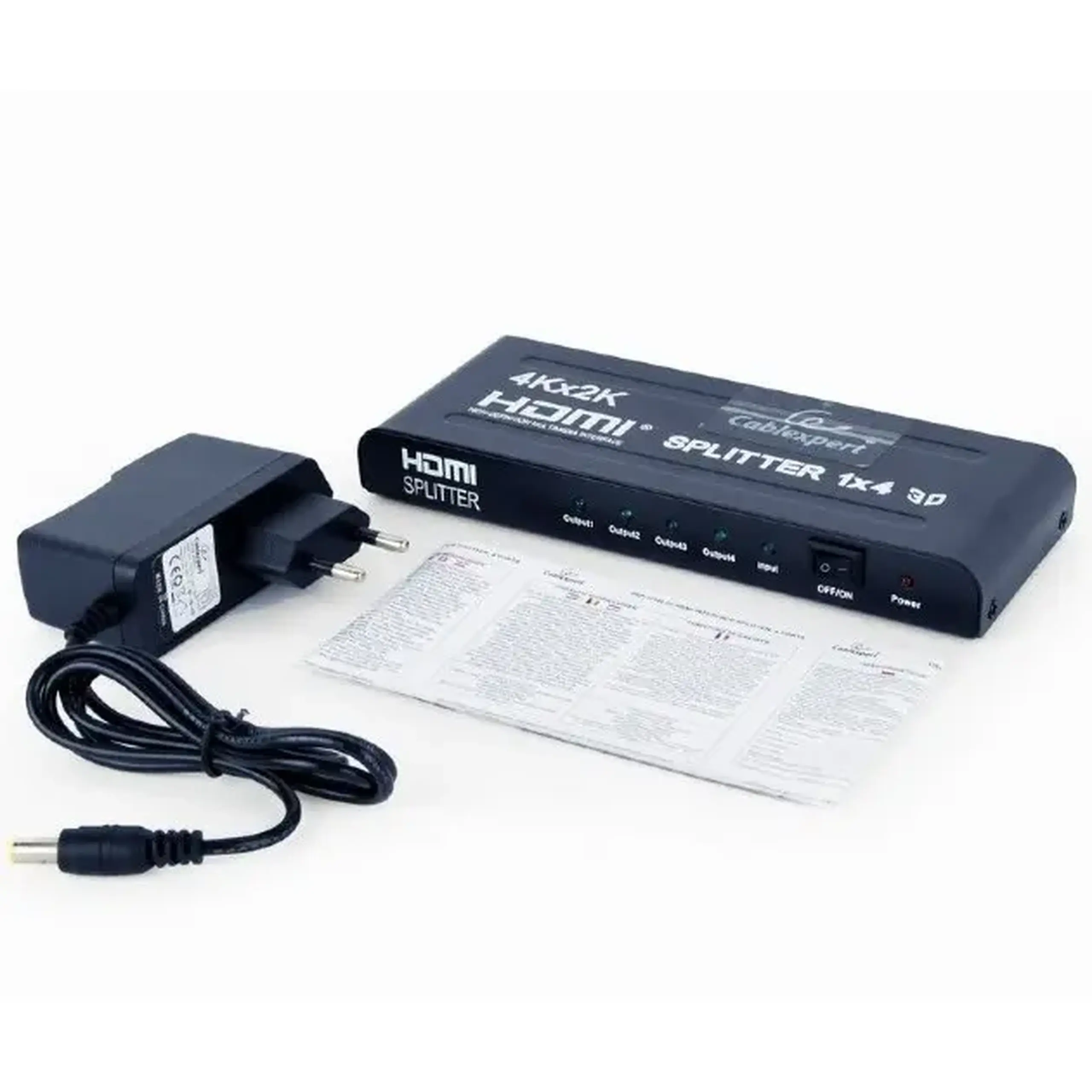 Splitter HDMI Cablexpert DSP-4PH4-02, HDMI (F) - 4x HDMI (F), Negru
