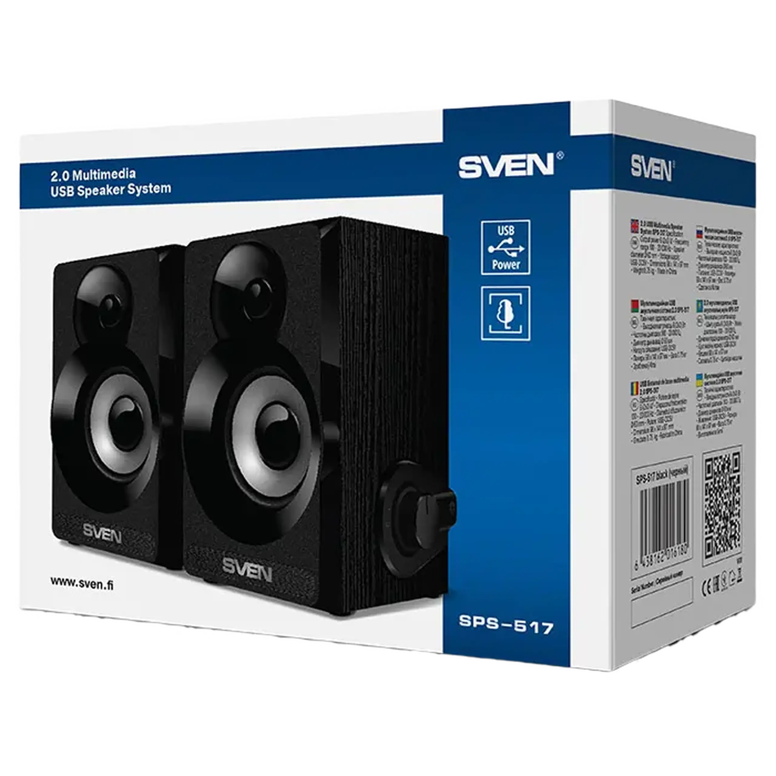 Boxe pentru calculator 2.0 SVEN SPS-517, Negru