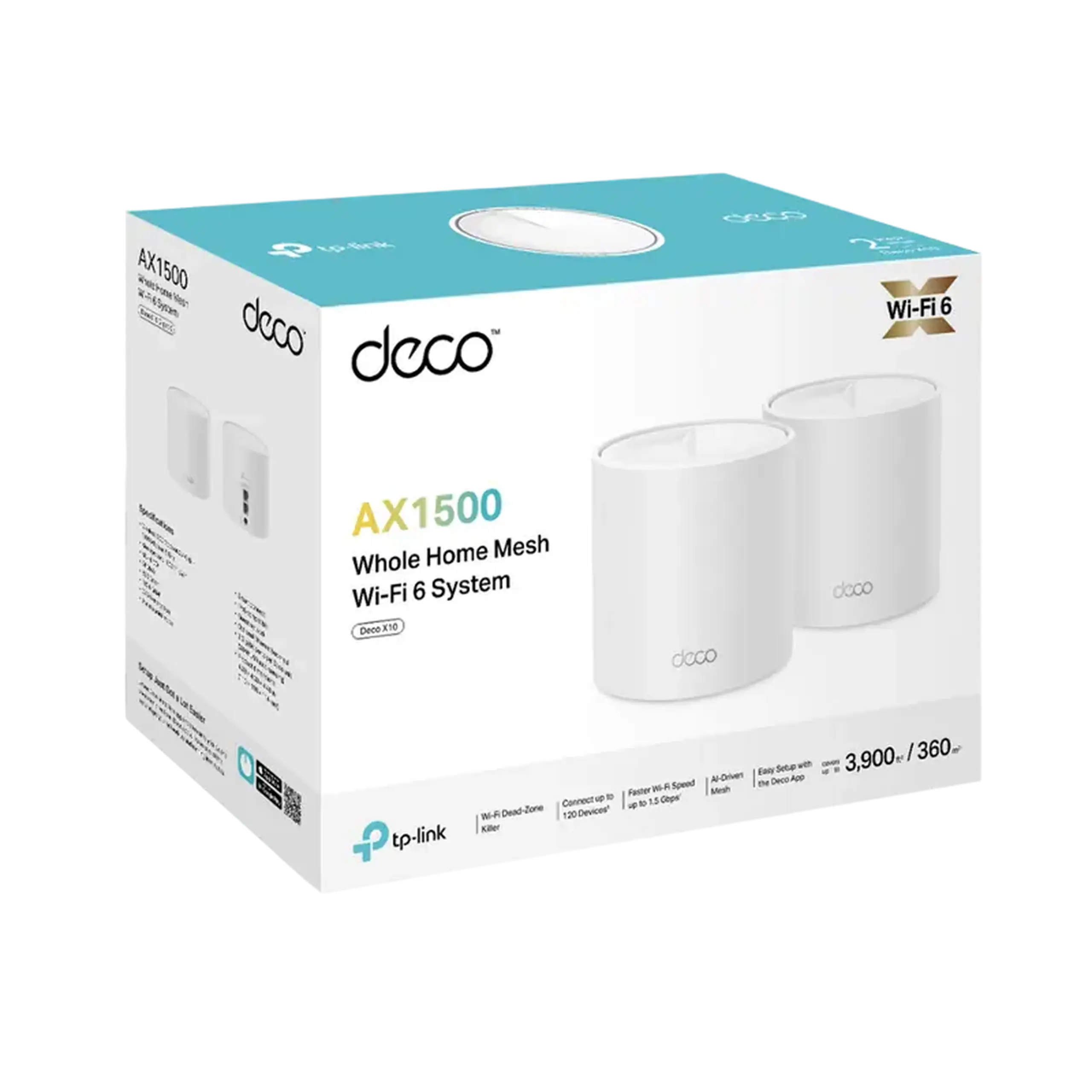 Sistem Wi-Fi Mesh TP-LINK Deco X10(2-pack), Wi-Fi, Alb