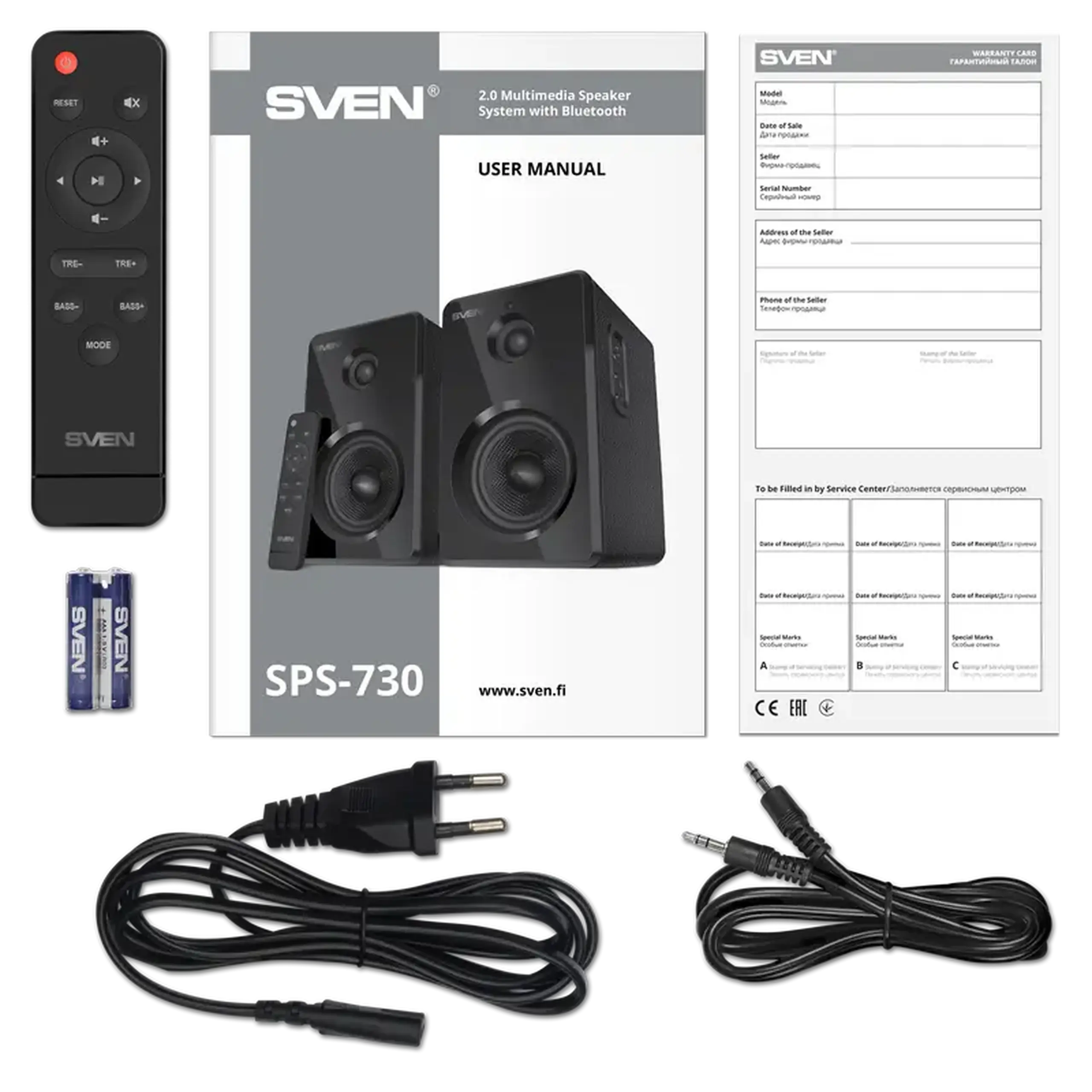 Sistem audio 2.0 CH SVEN SPS-730, Negru