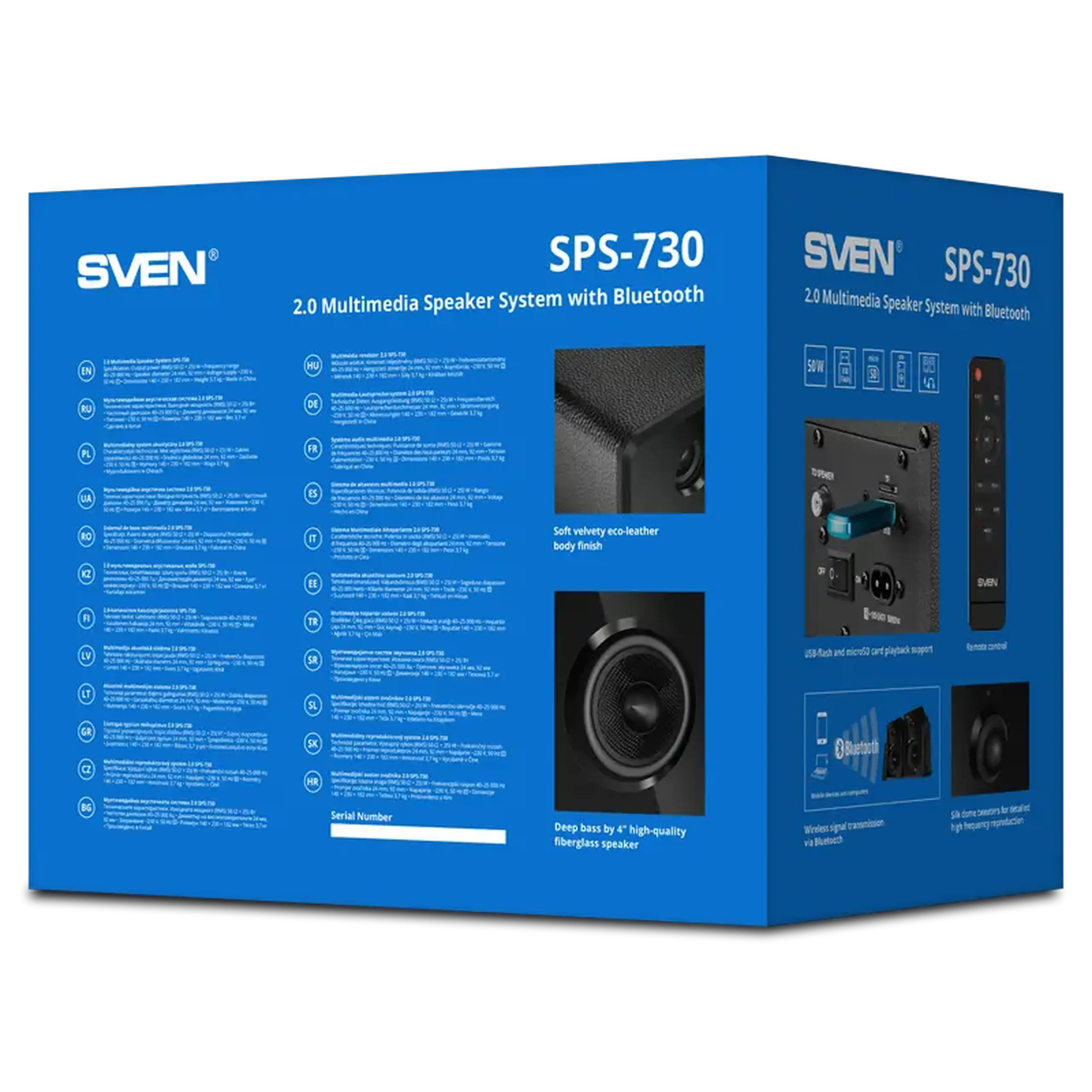 Sistem audio 2.0 CH SVEN SPS-730, Negru