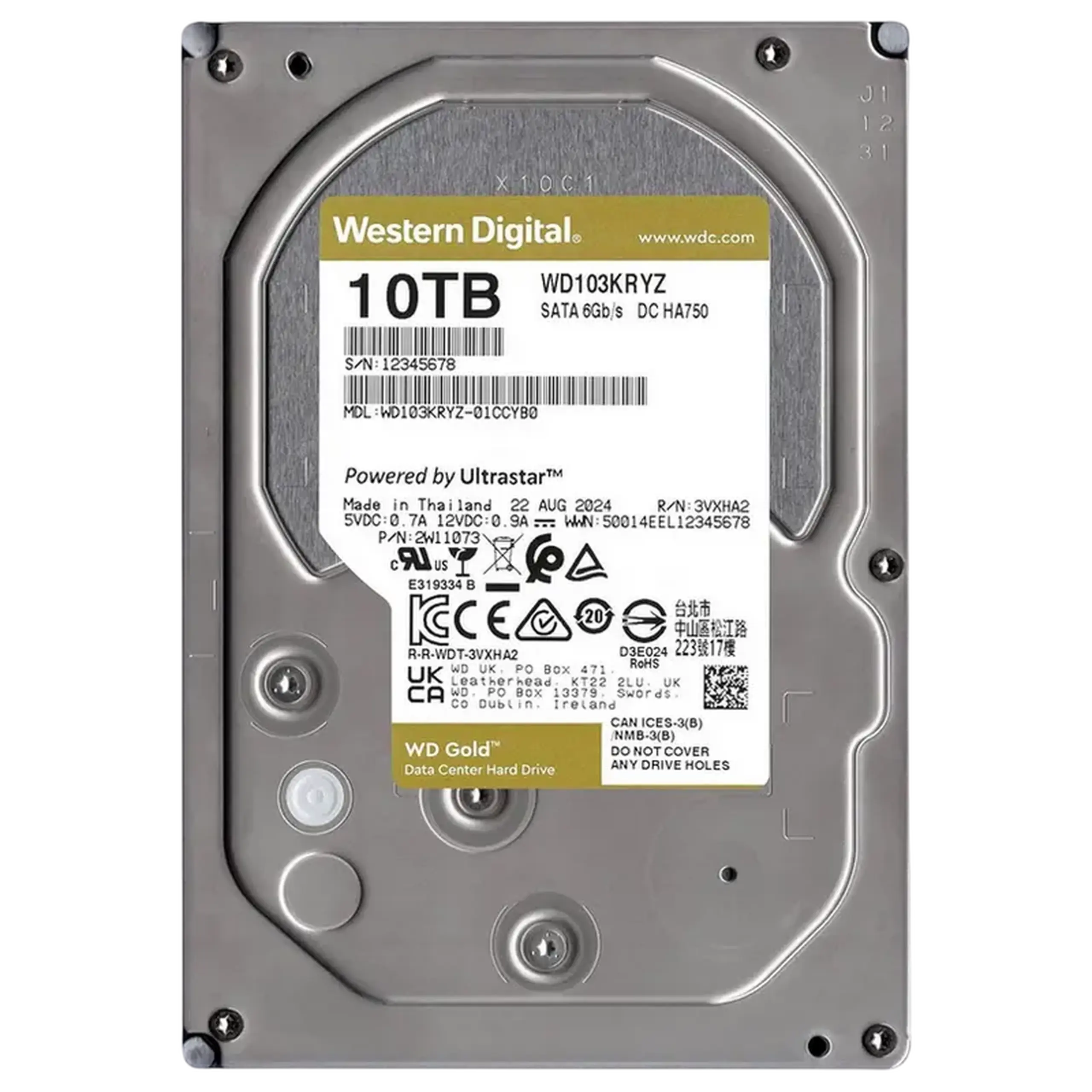 Unitate HDD Western Digital WD Gold, 3.5", 10 TB <WD103KRYZ>