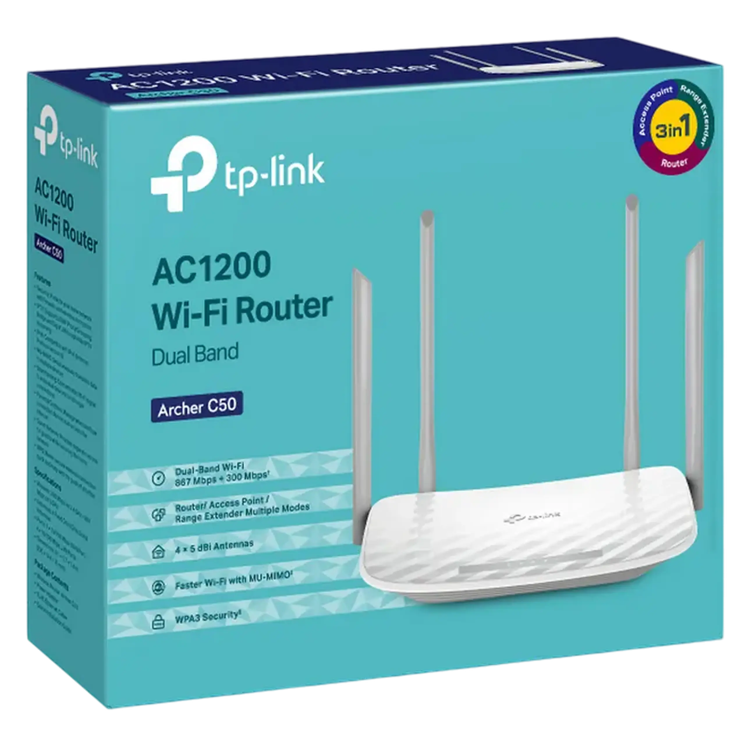 Router fără fir TP-LINK Archer C50, Alb