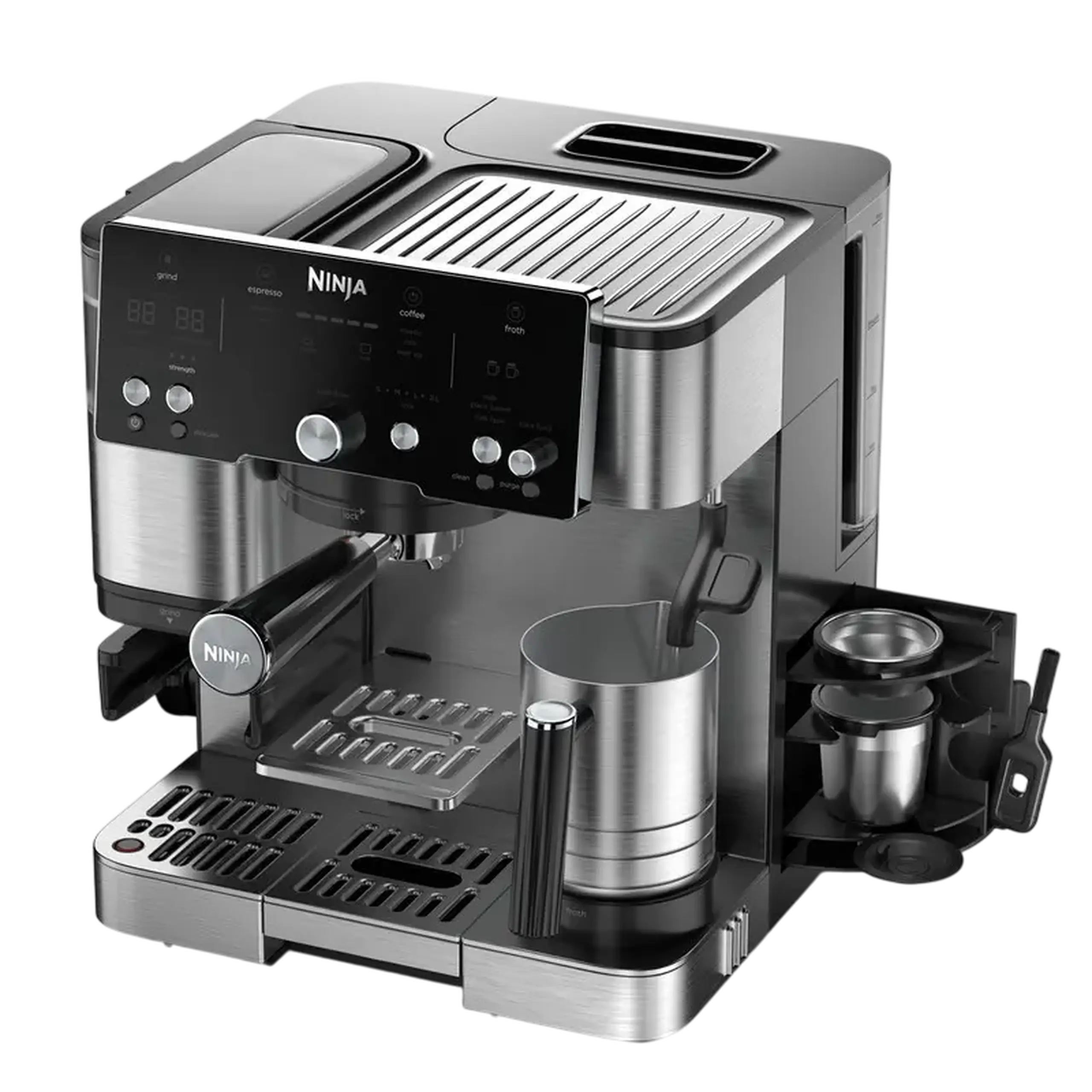 Cafetiera manuala Ninja ES501, 1650W, Oțel inoxidabil
