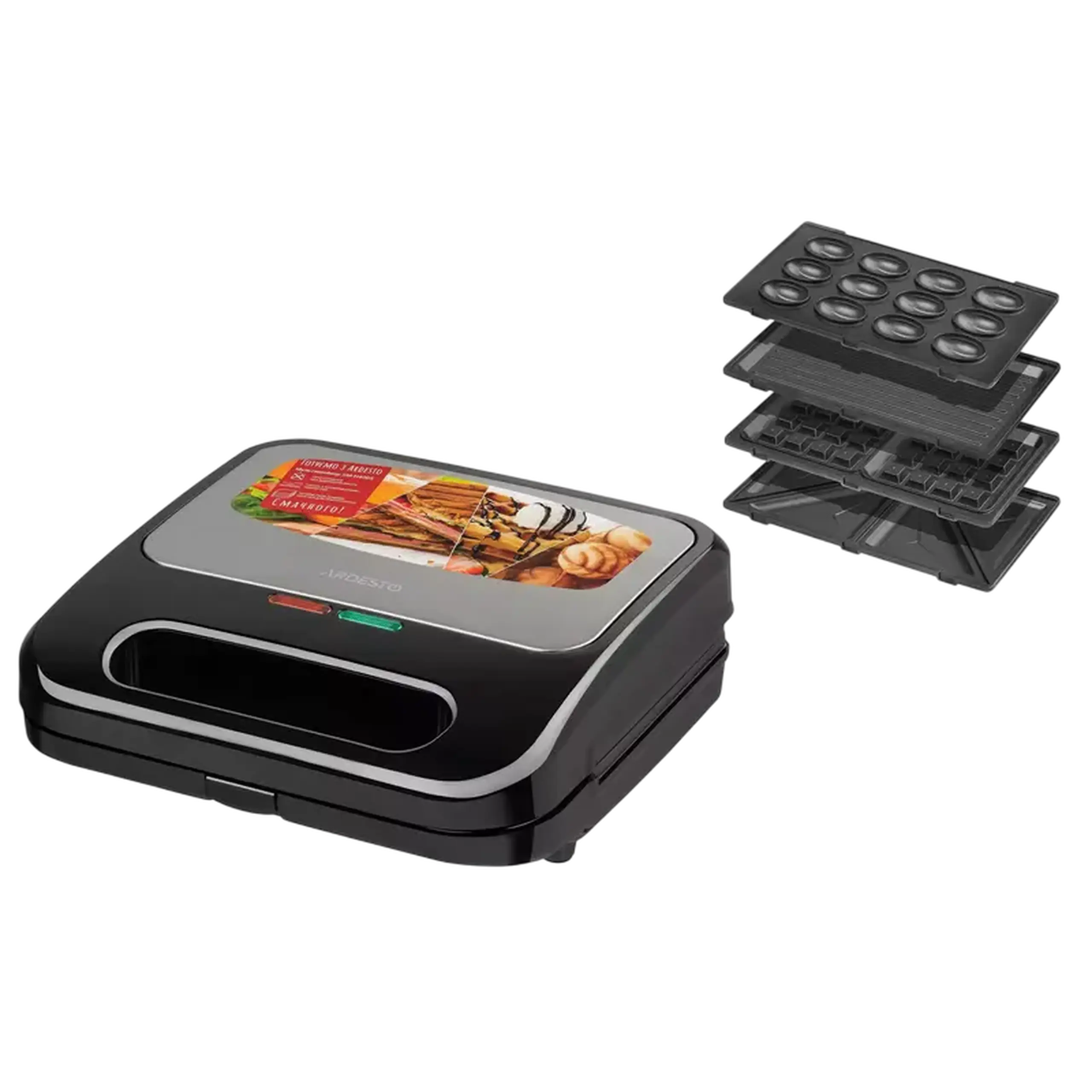 Aparat pentru sandwich multifunctional Ardesto SM-H400S, Negru