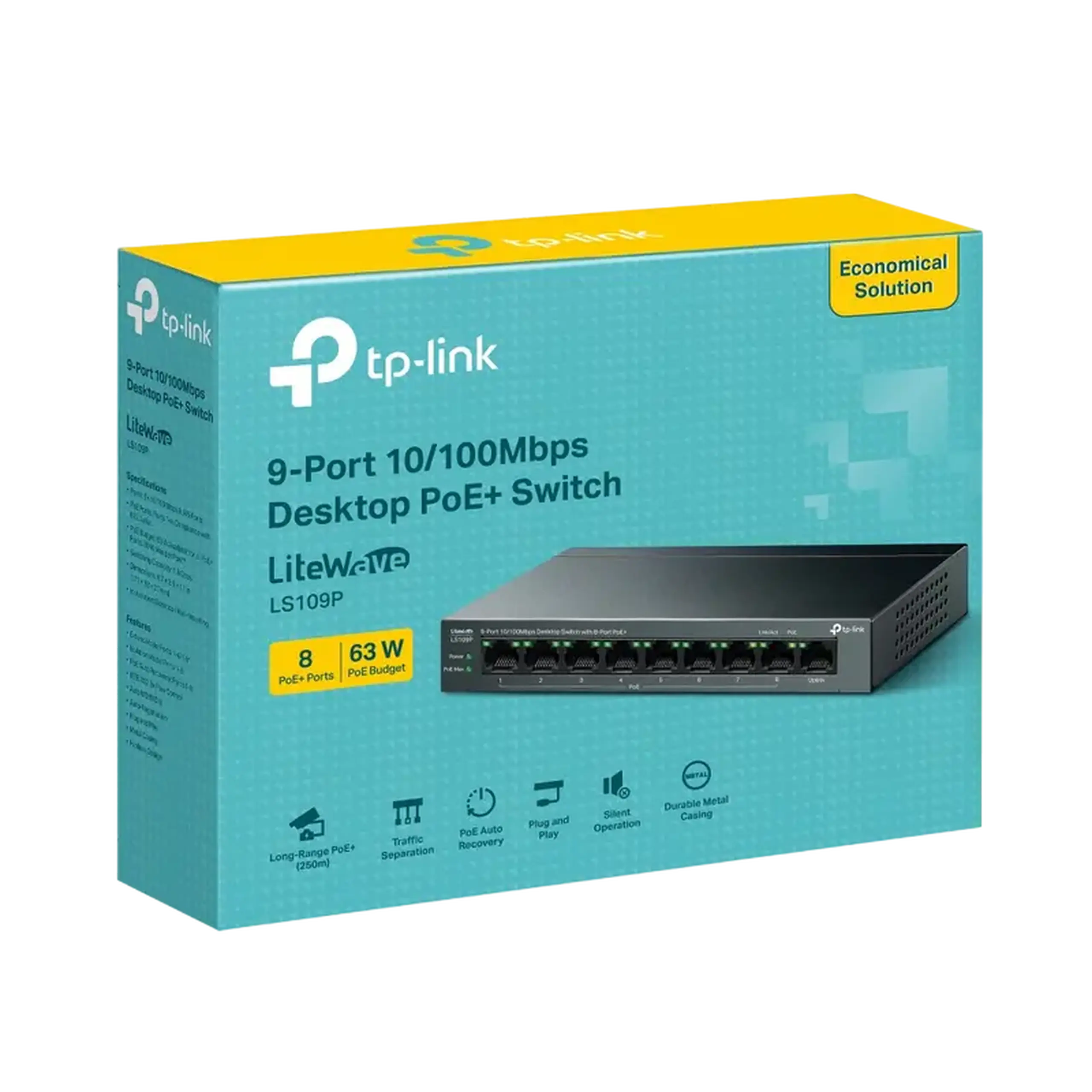 Comutator PoE TP-LINK LS109P, 8x IEEE 802.3af/at