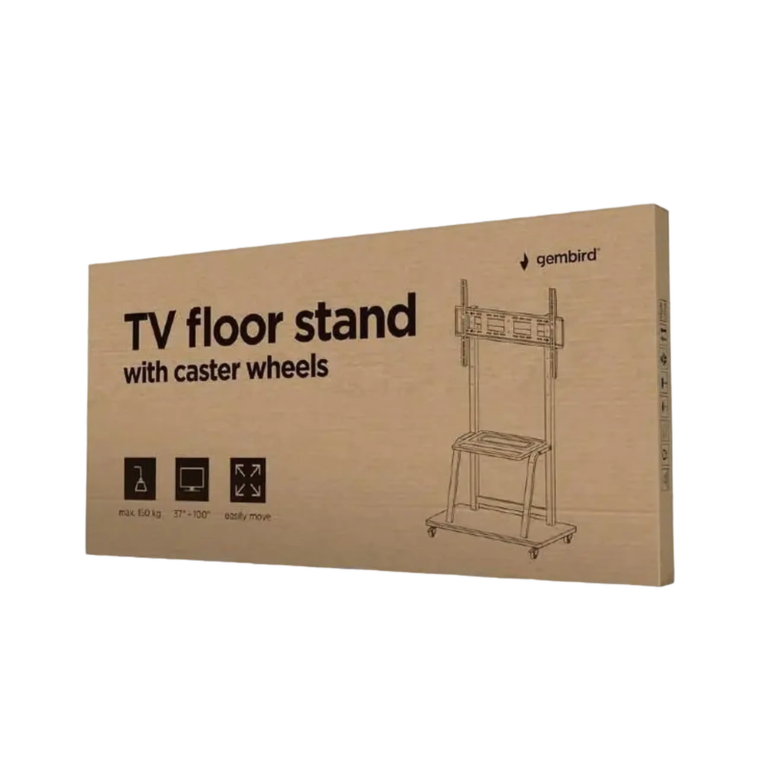 Suport pentru TV pe picior Gembird TVS-100F-01, Negru