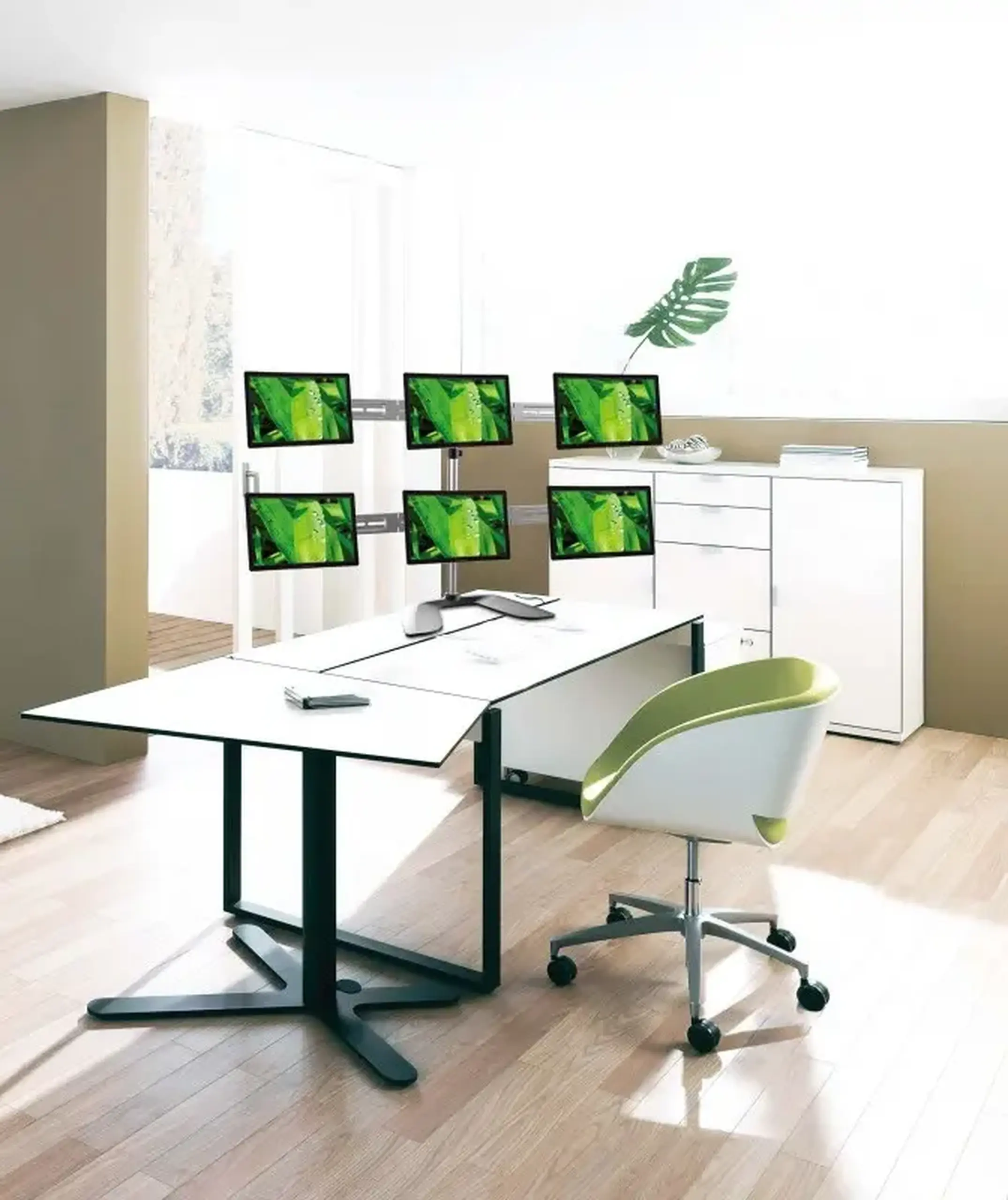 Suport birou pentru monitoare Reflecta PLANO DeskStand 23-1010 S, Argintiu