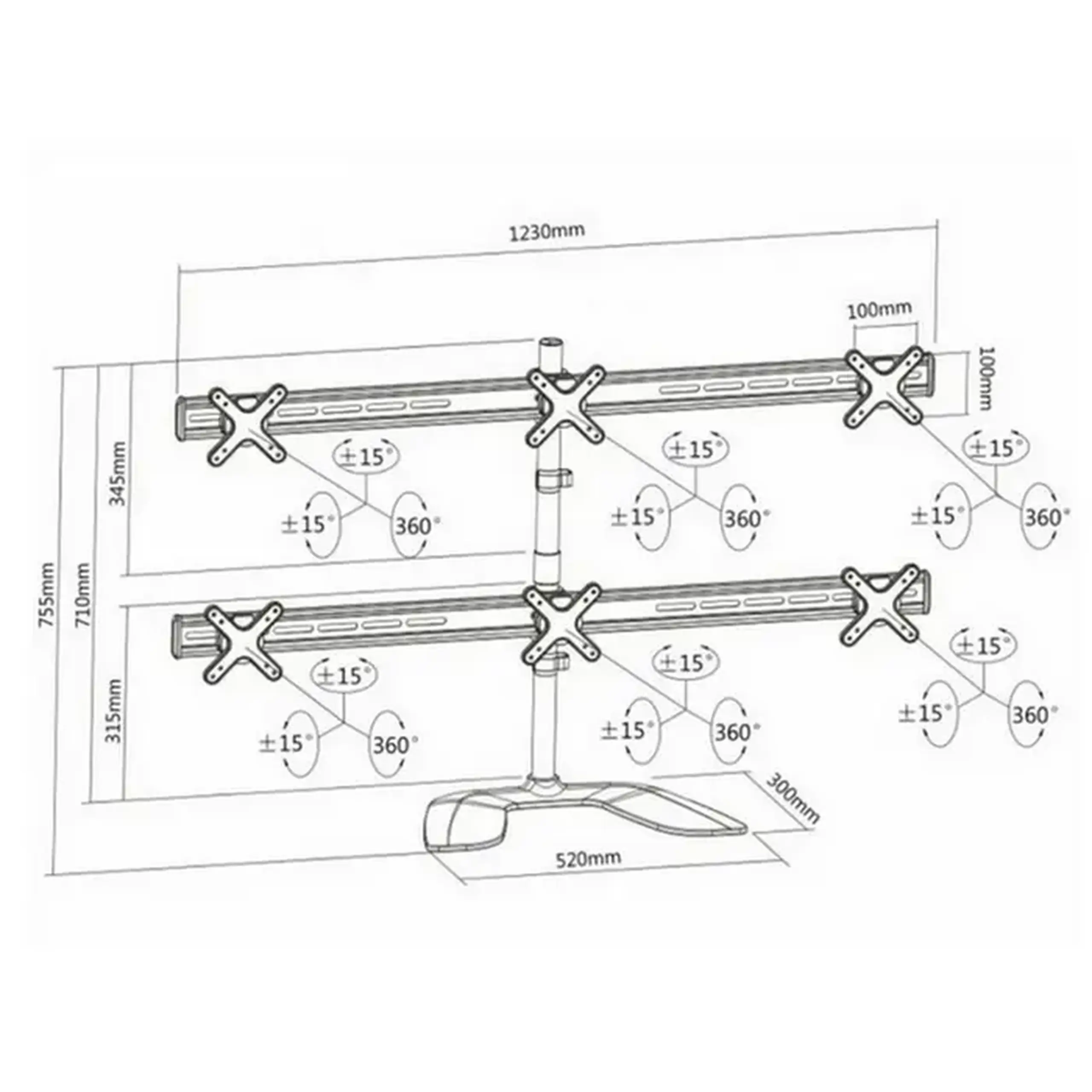 Suport birou pentru monitoare Reflecta PLANO DeskStand 23-1010 S, Argintiu