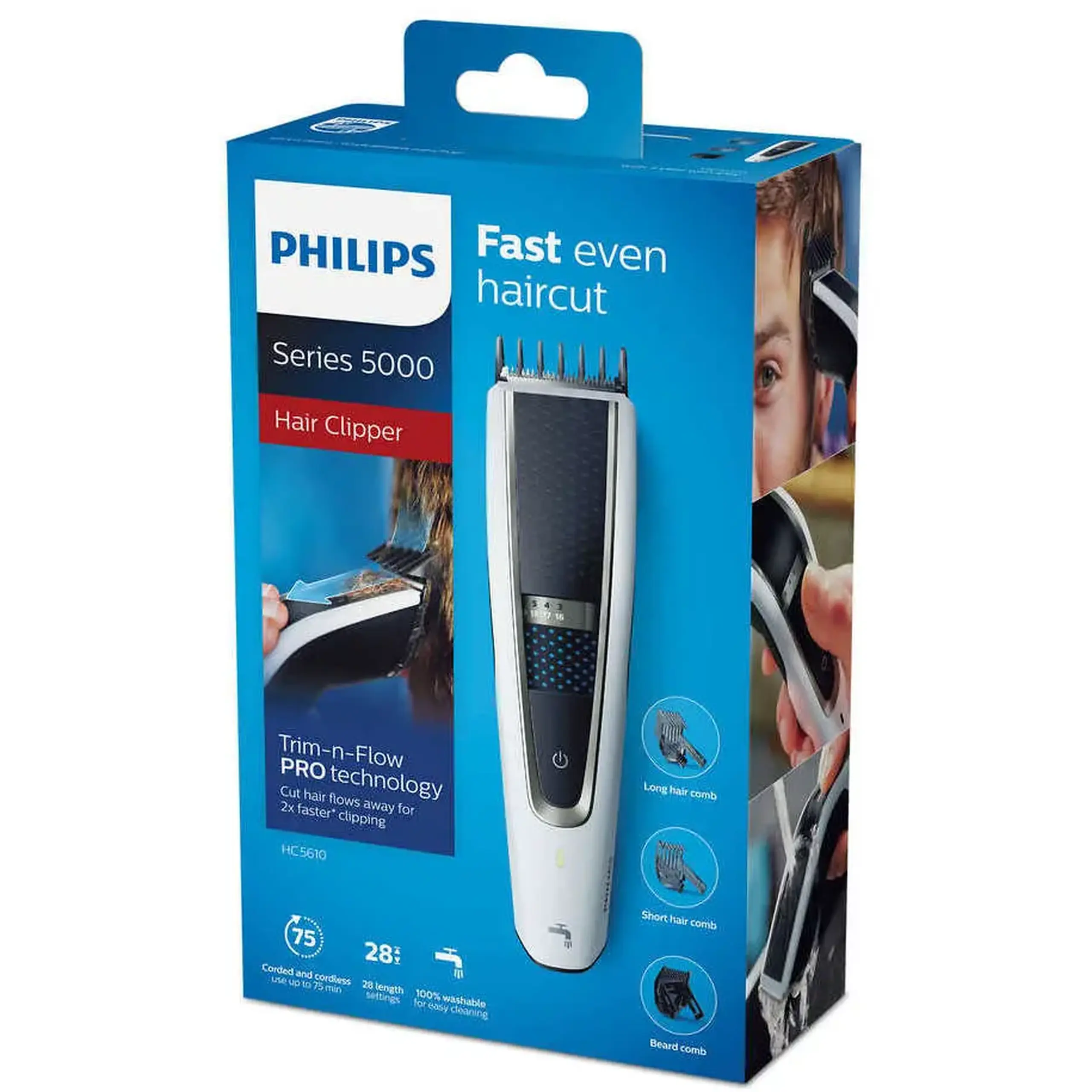 Aparat de tuns Philips Series 5000 HC5610/15, Alb