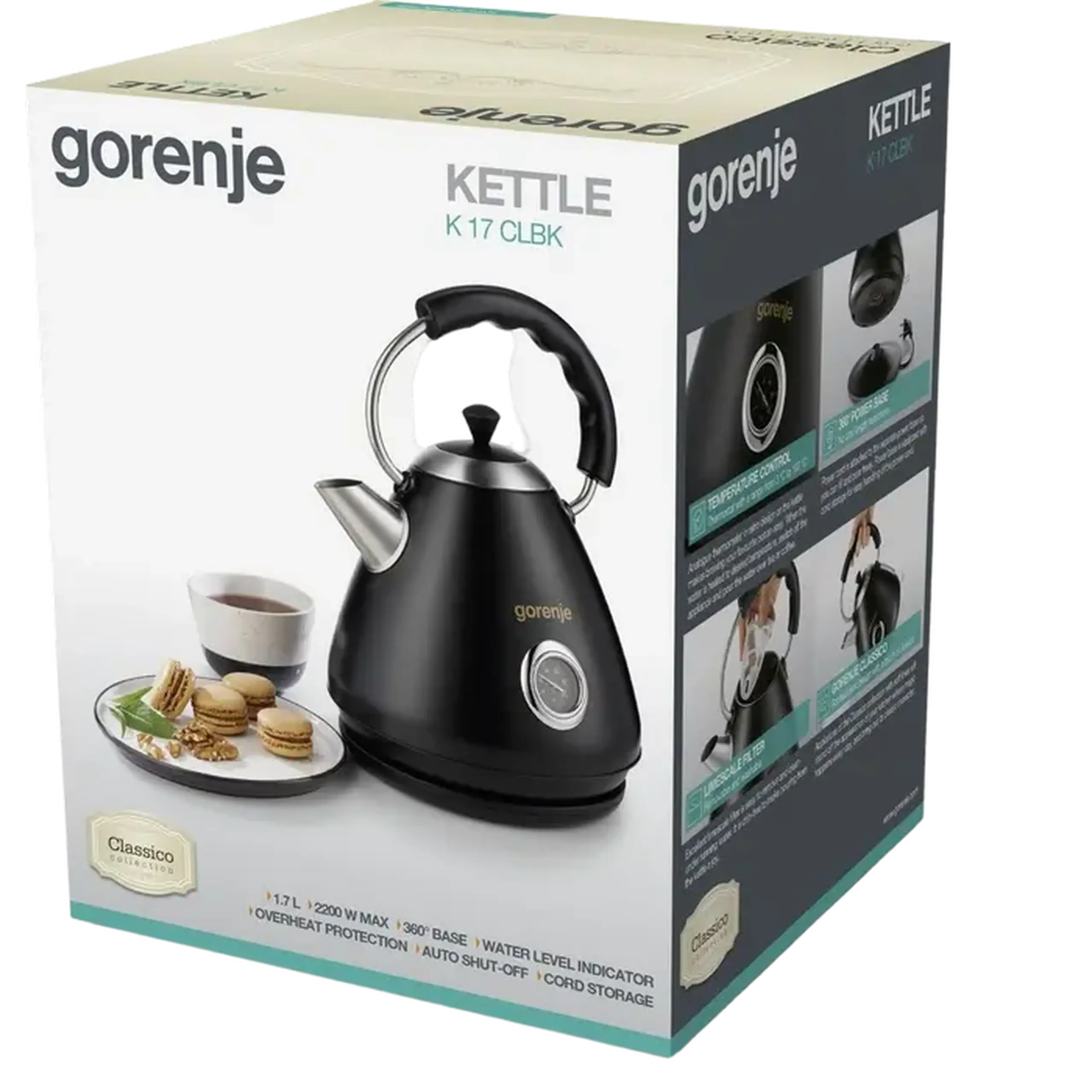 Fierbător electric Gorenje K17CLBK, Negru