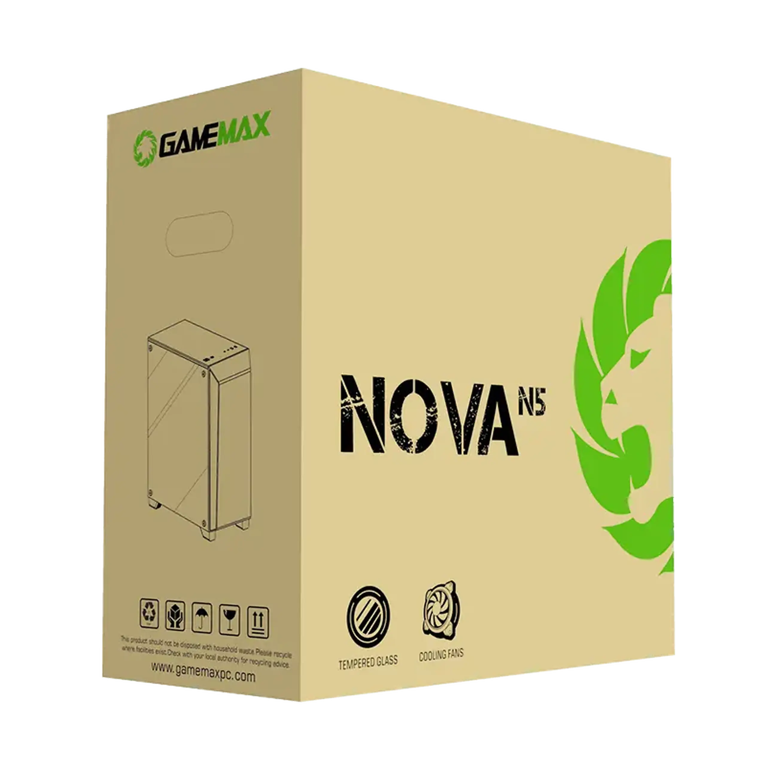 Carcasă PC Gamemax Nova N5, Midi-Tower, Fără PSU, Negru
