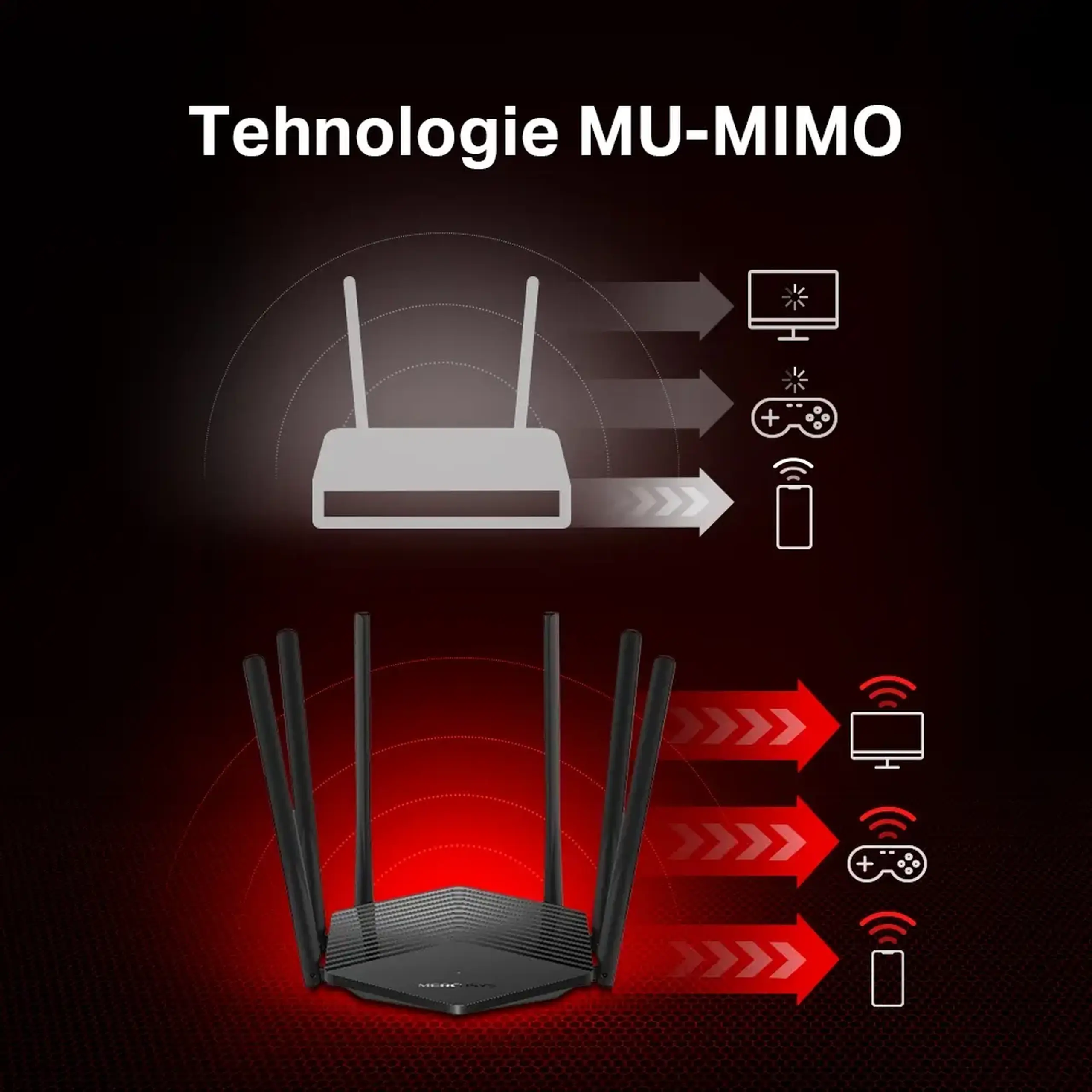 Router fără fir MERCUSYS MR50G, Negru