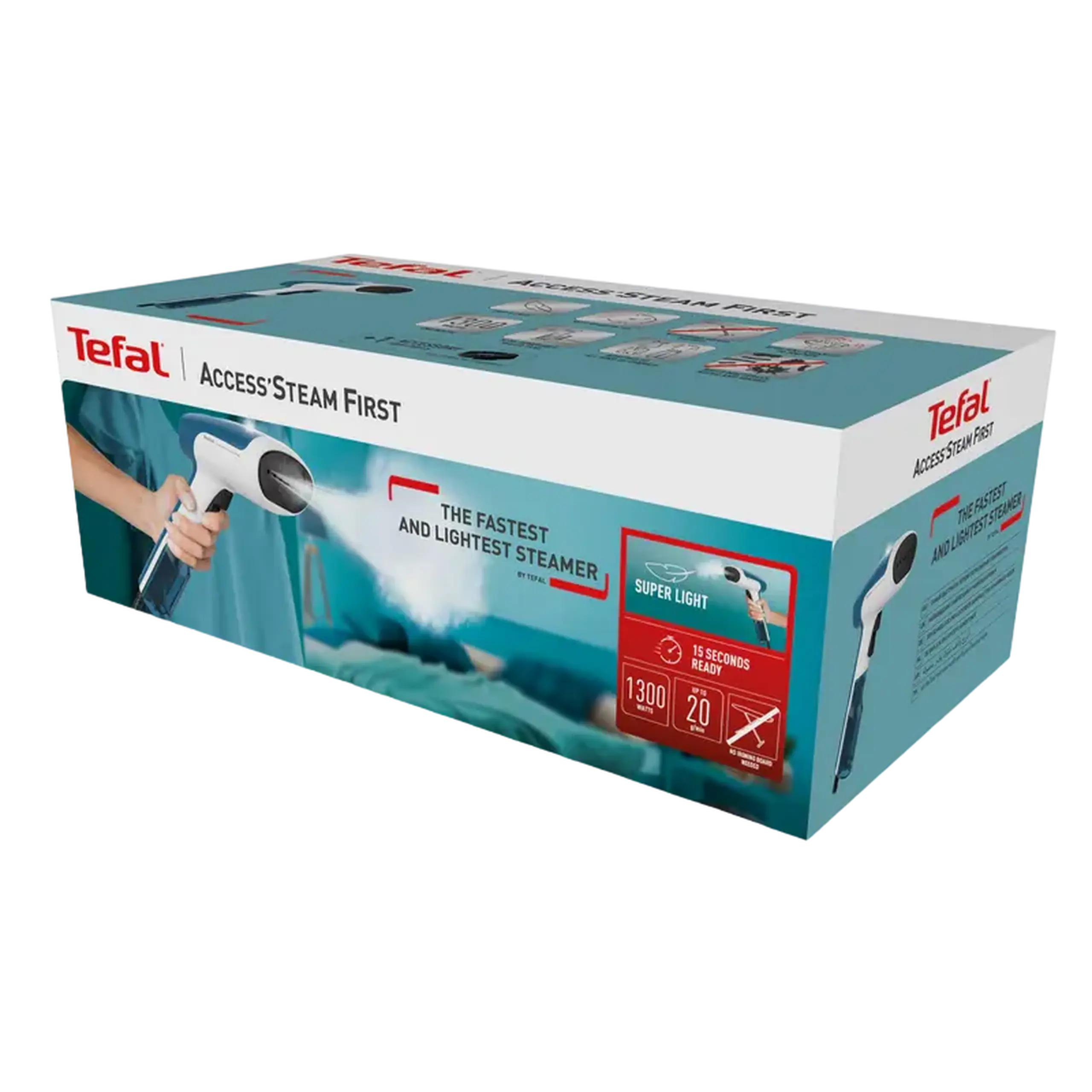 Aparat de călcat vertical cu aburi Tefal DT6130E0, Alb Albastru