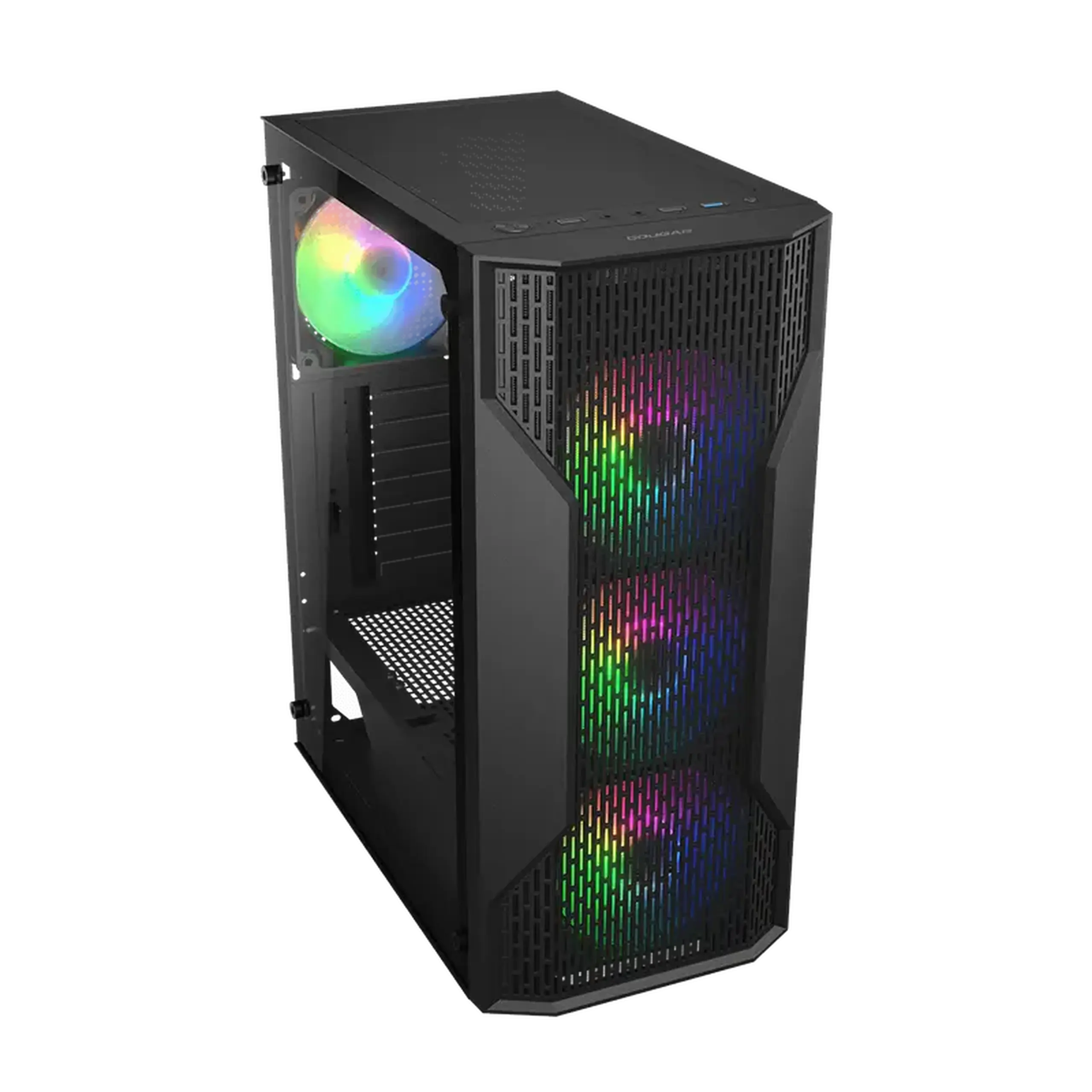 Carcasă PC Cougar MX 110 RGB, Midi-Tower, Fără PSU, Negru