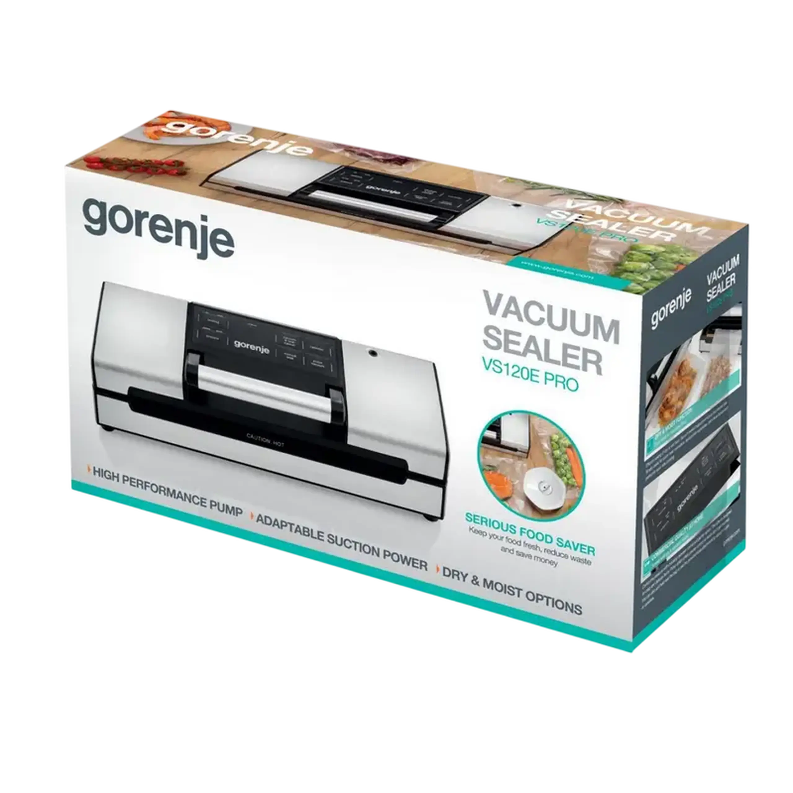 Aparat de vidat Gorenje VS120E PRO, Oțel inoxidabil