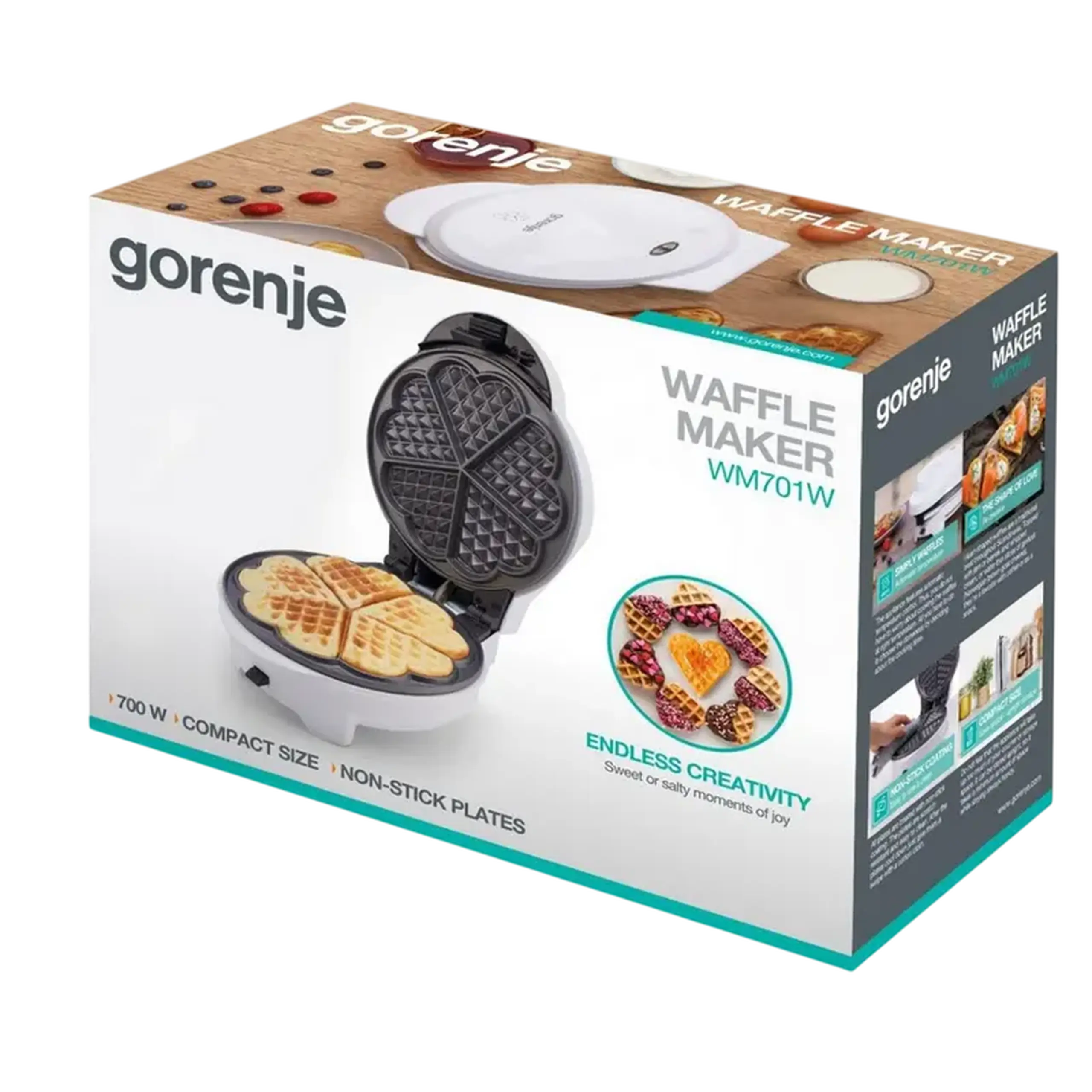 Aparat pentru vafe Gorenje WM701W, Alb