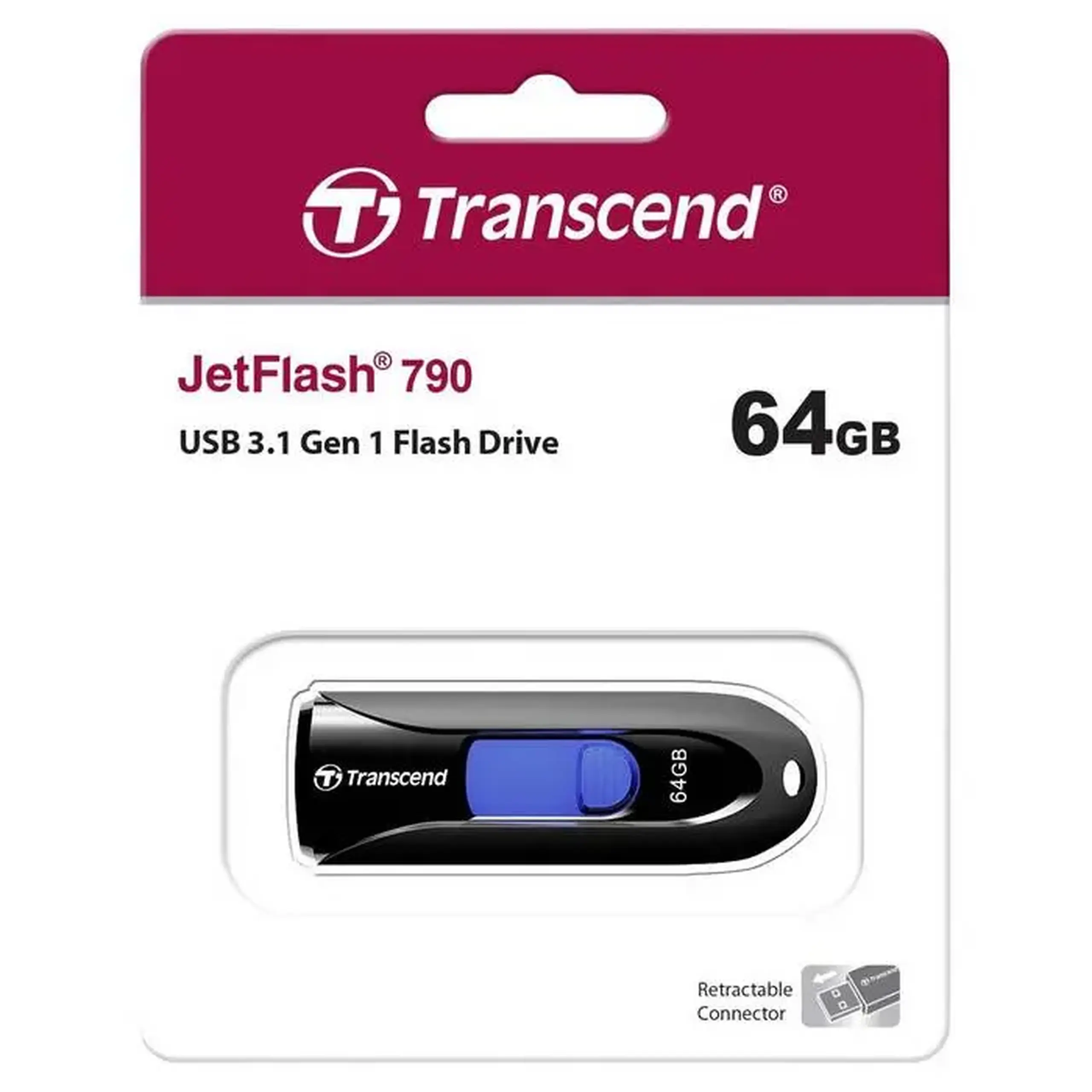 Memorie USB Transcend JetFlash 790, 64GB, Negru
