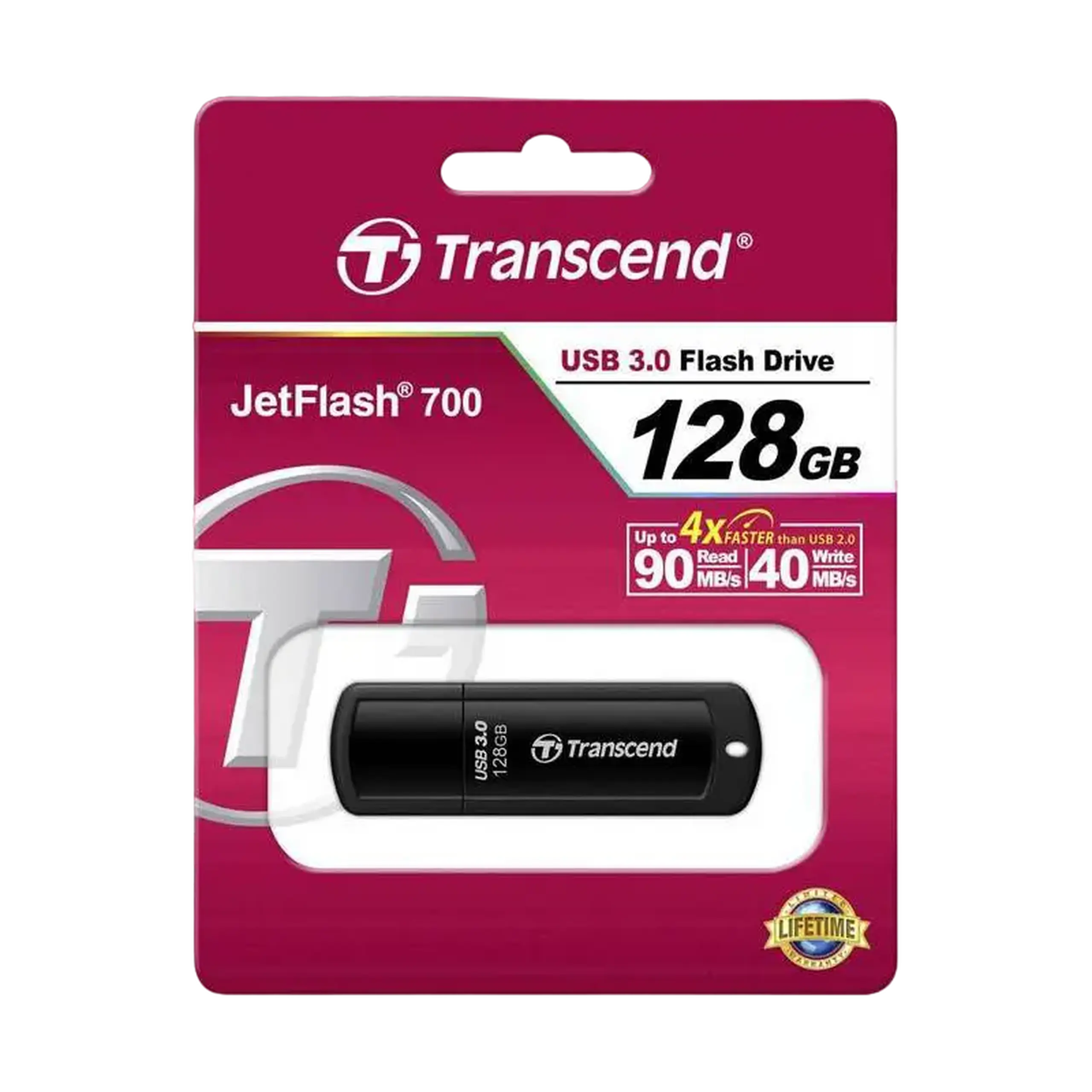 Memorie USB Transcend JetFlash 700, 128GB, Negru
