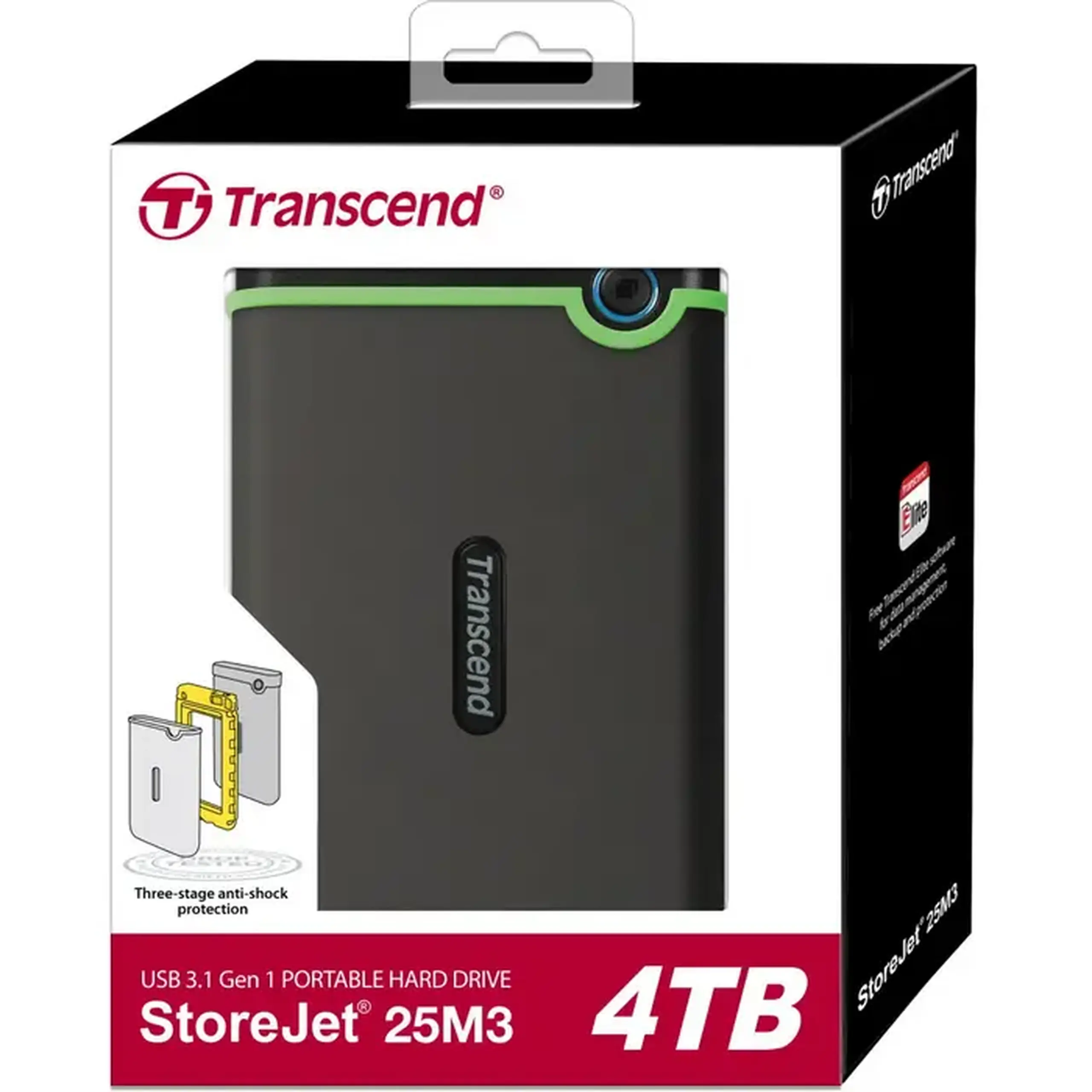 HDD portabil extern Transcend StoreJet 25M3S, 4 TB, Iron Gray (TS4TSJ25M3S)