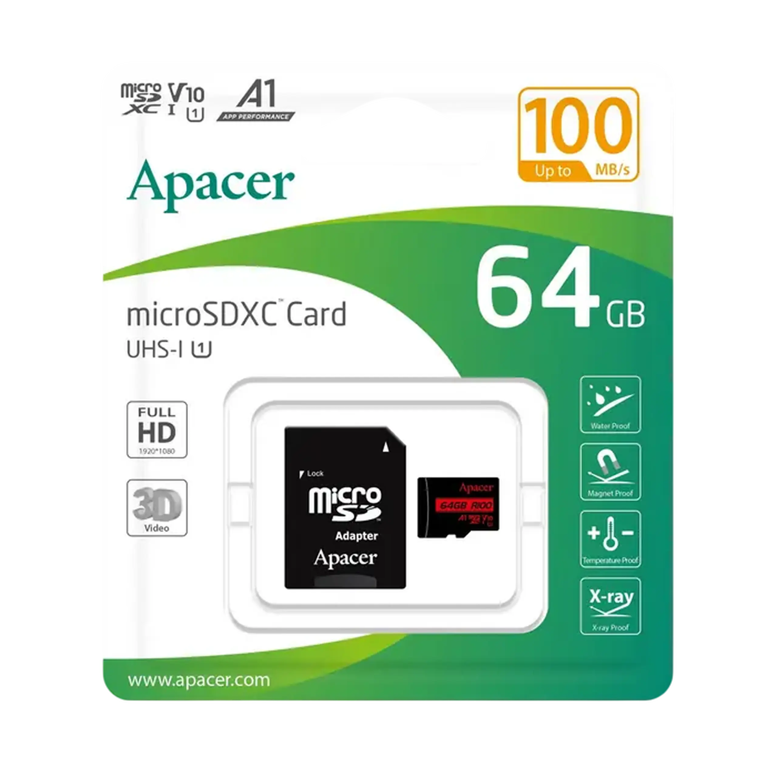 Card de Memorie Apacer microSDHC UHS-I U1 Class 10, 64GB