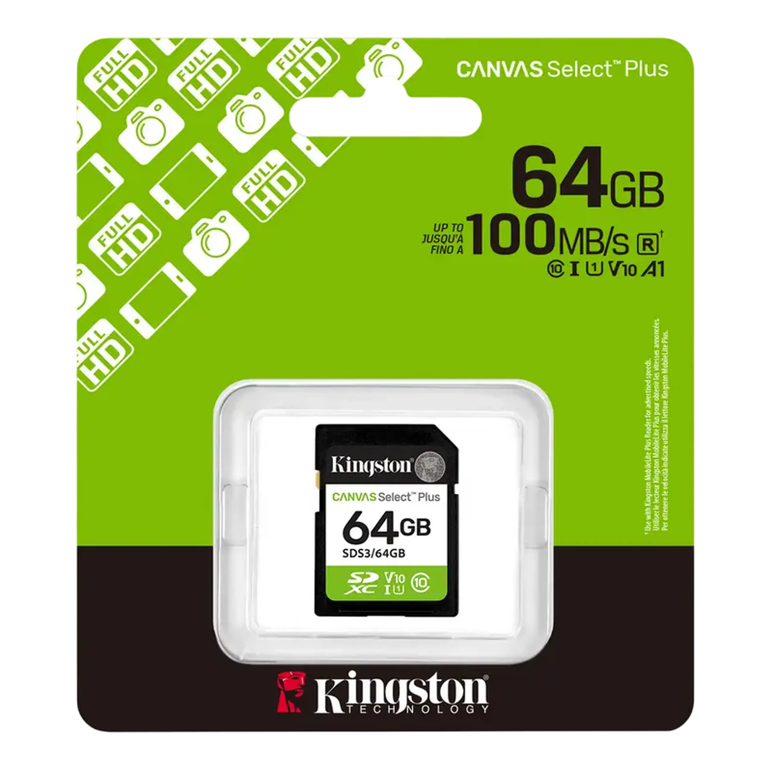 Card de Memorie Kingston Canvas Select Plus, 64GB (SDS3/64GB)