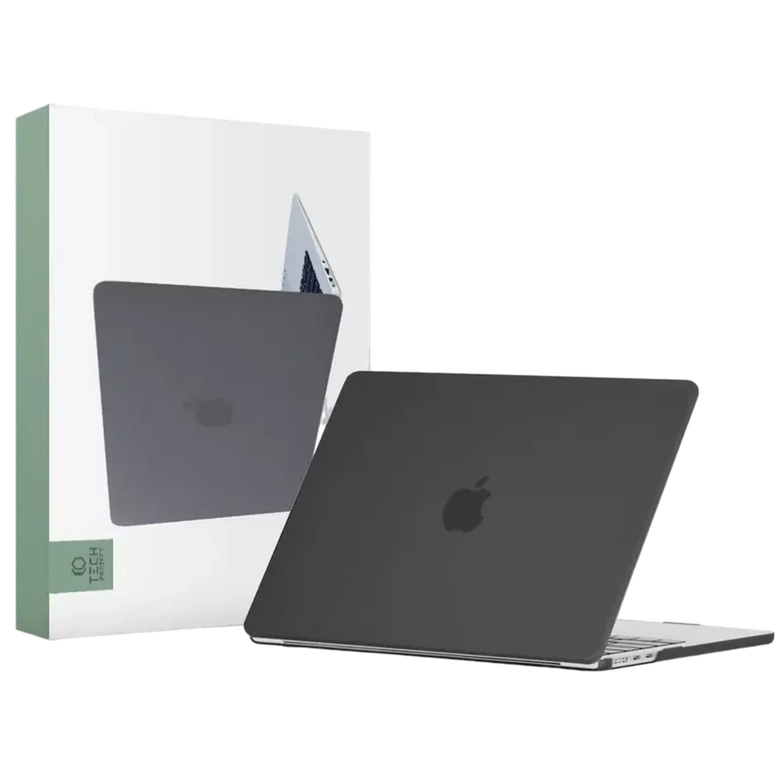 Husă pentru laptop Tech Protect Smartshell Macbook Air 13 (2022), 13.6", Policarbonat, Negru mat
