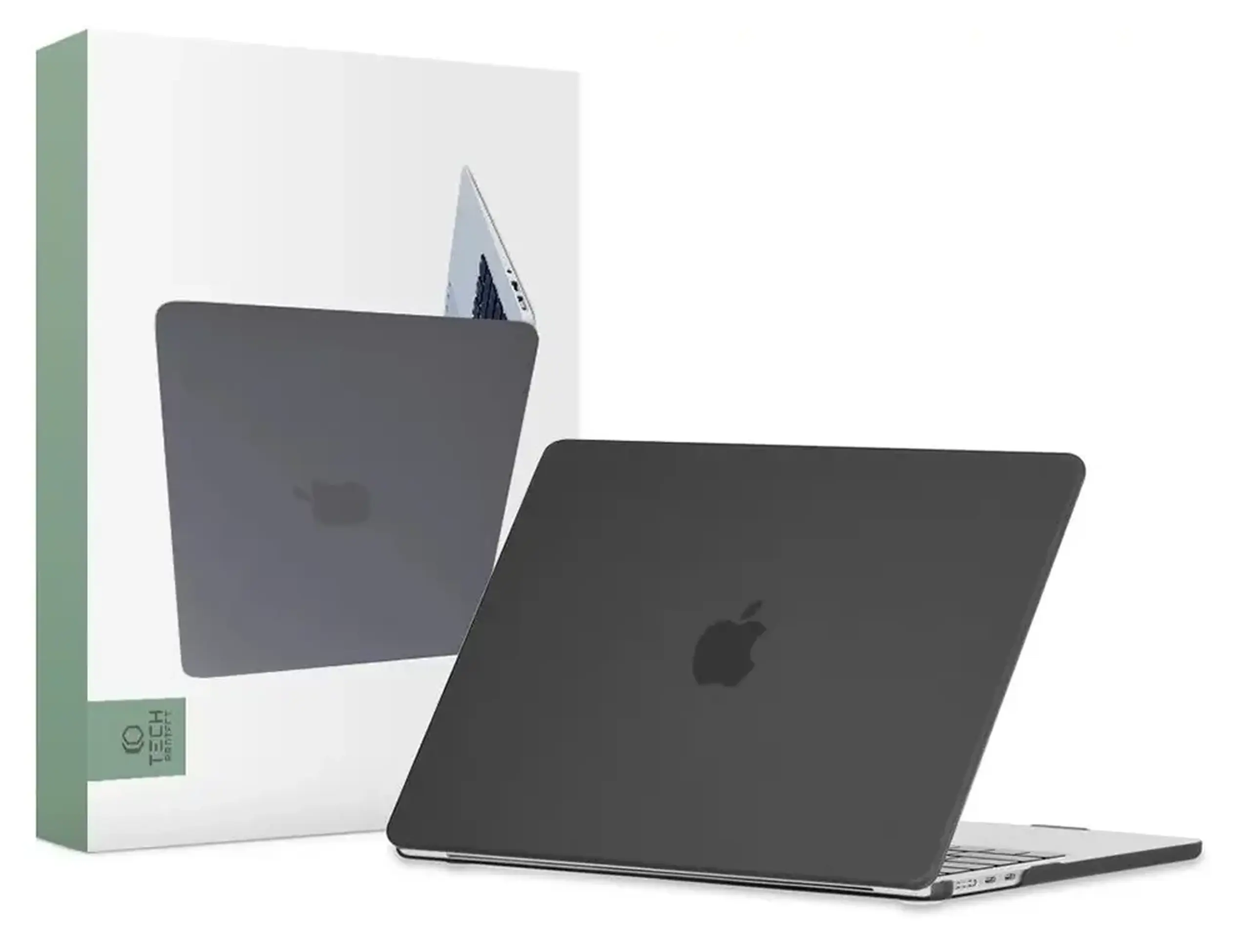 Husă pentru laptop Tech Protect Smartshell Macbook Air 13 (2022), 13.6", Policarbonat, Negru mat