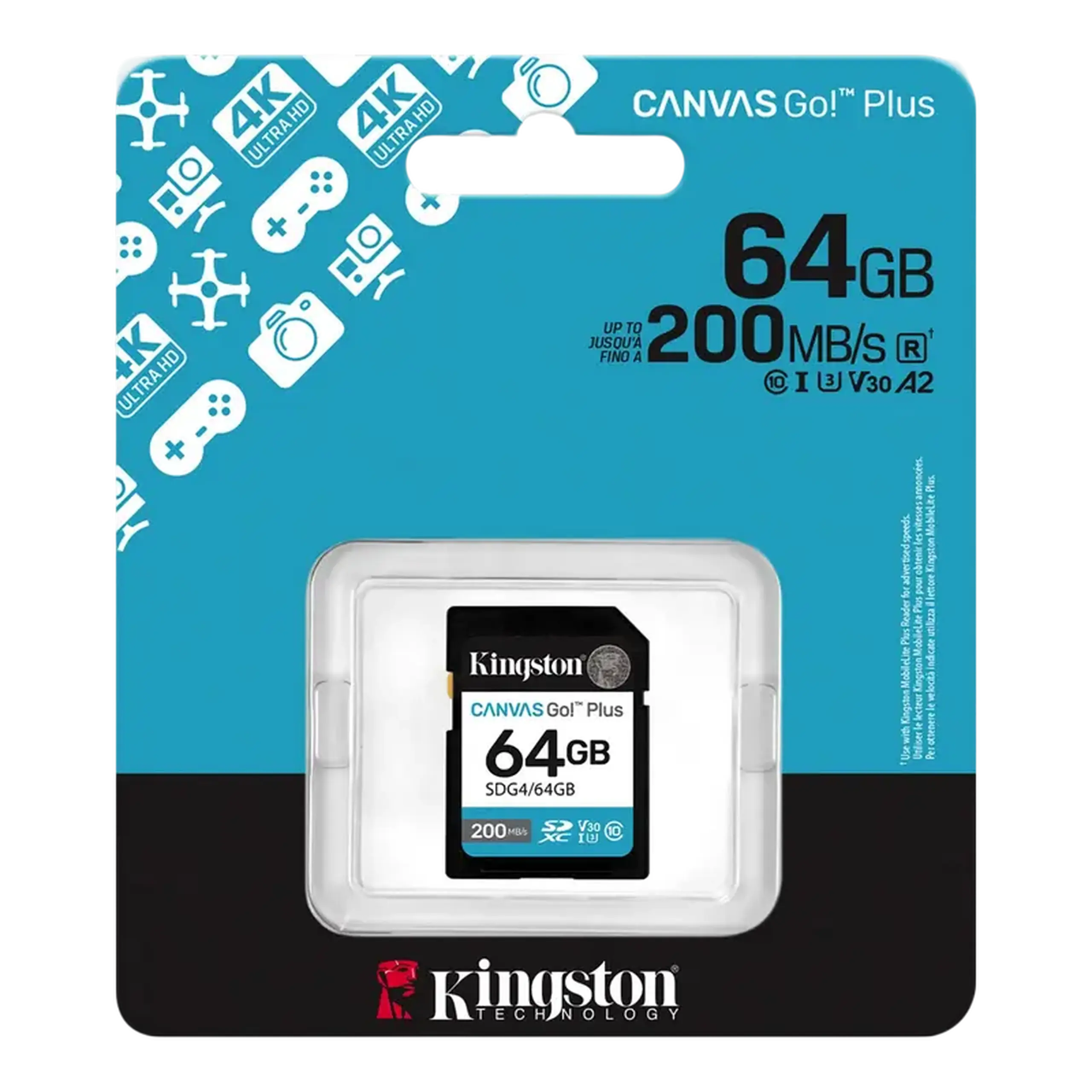 Card de Memorie Kingston Canvas Go! Plus, 64GB (SDG4/64GB)