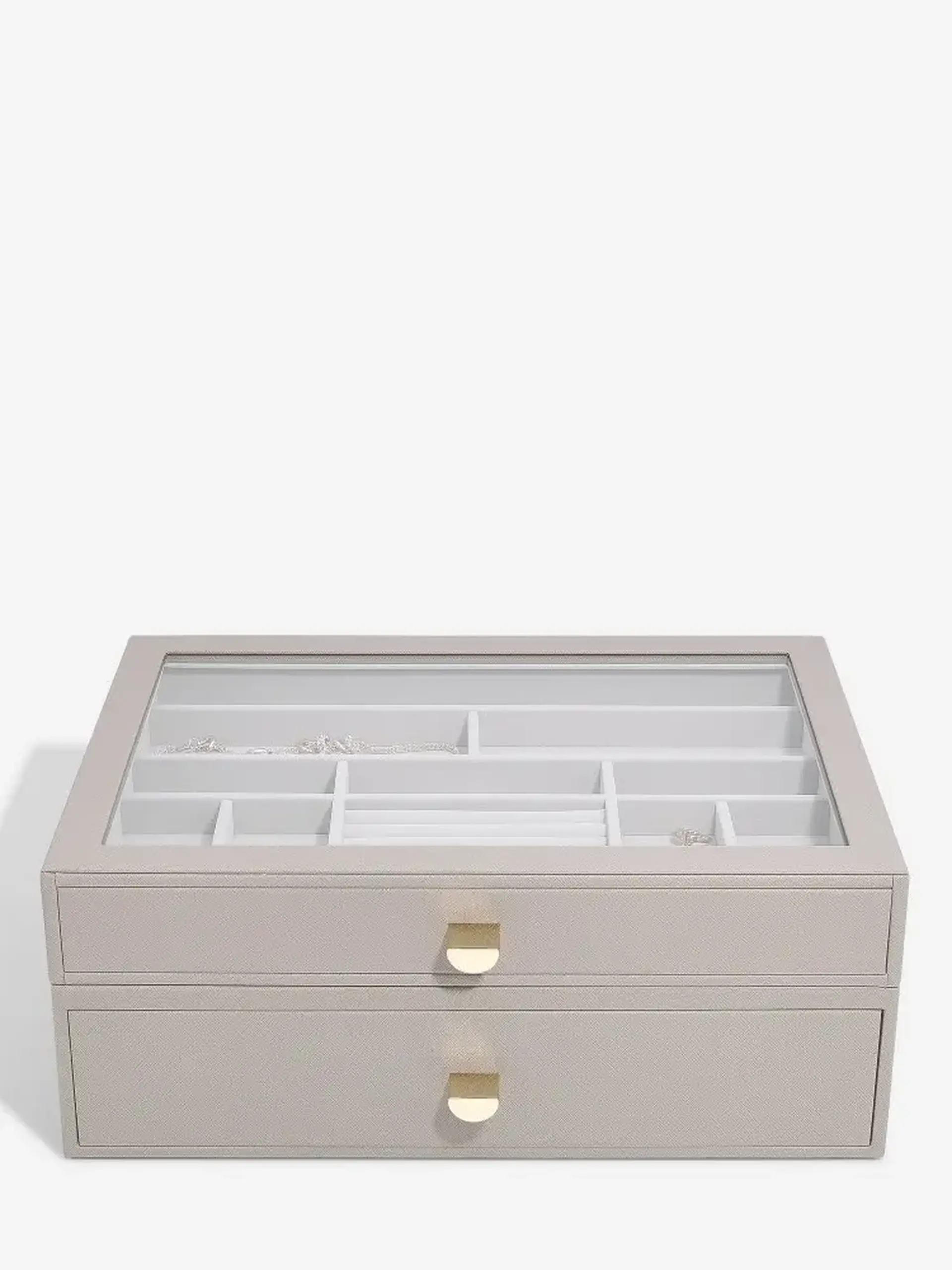 Set 2 cutii pentru bijuterii SUPERSIZE bej