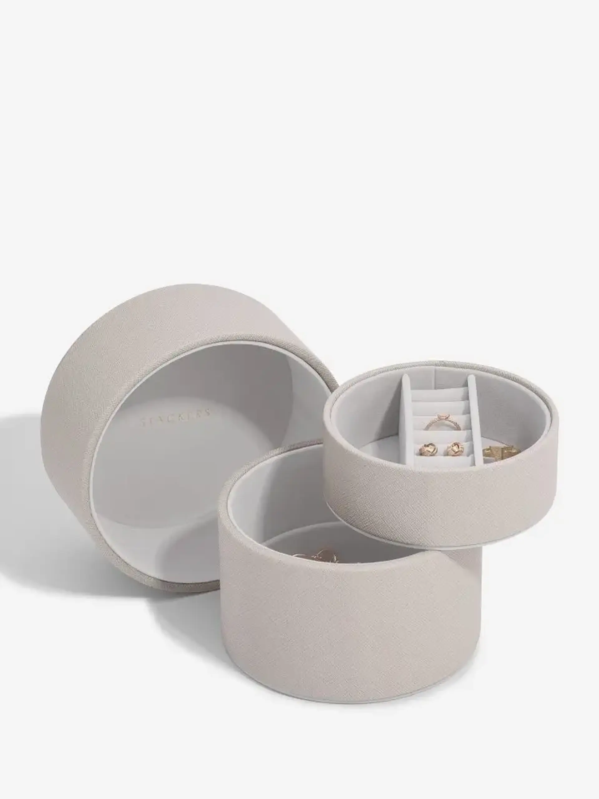 Cutie pentru bijuterii oatmeal rotundă