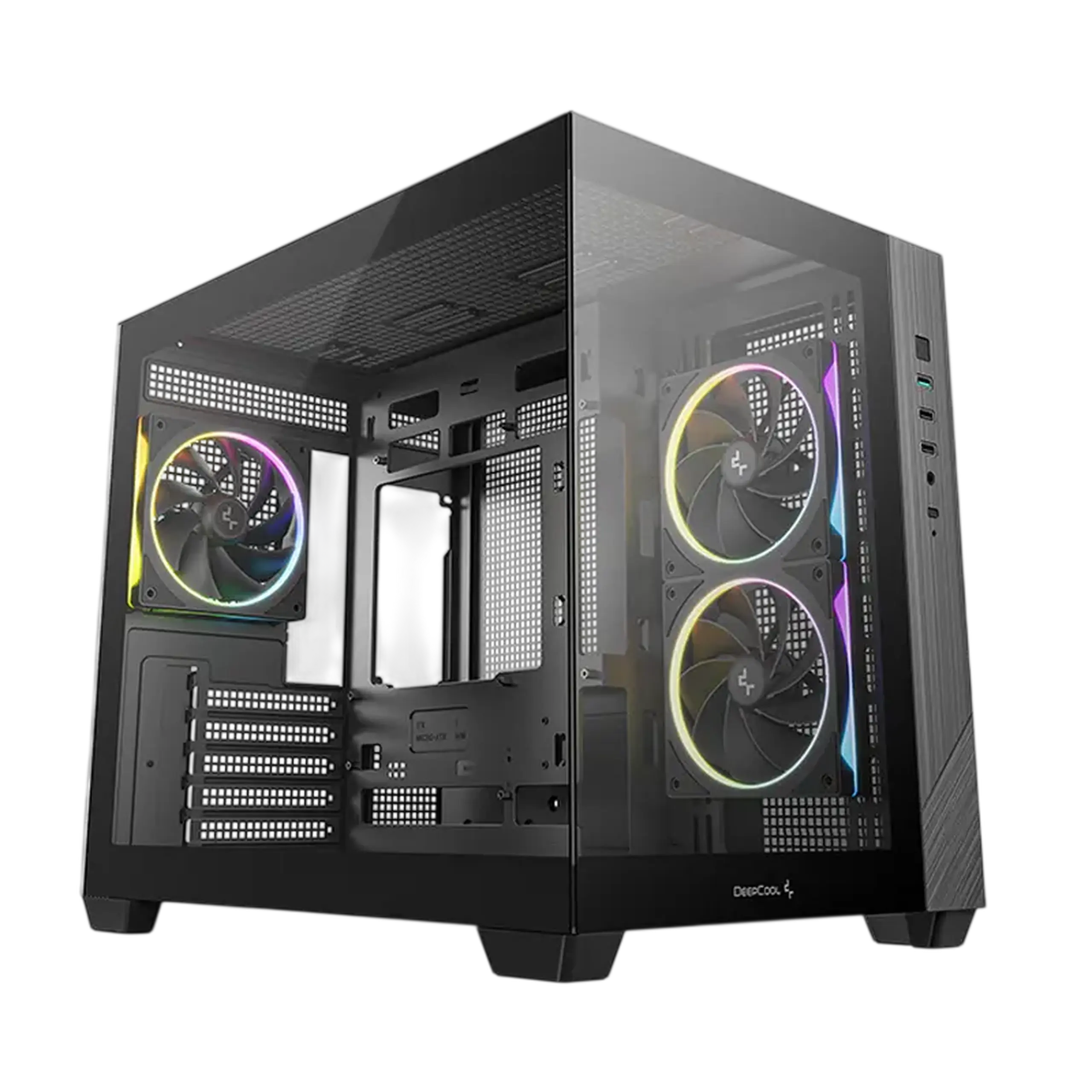 Carcasă PC Deepcool CG330 3F, Midi-Tower, Fără PSU, Negru