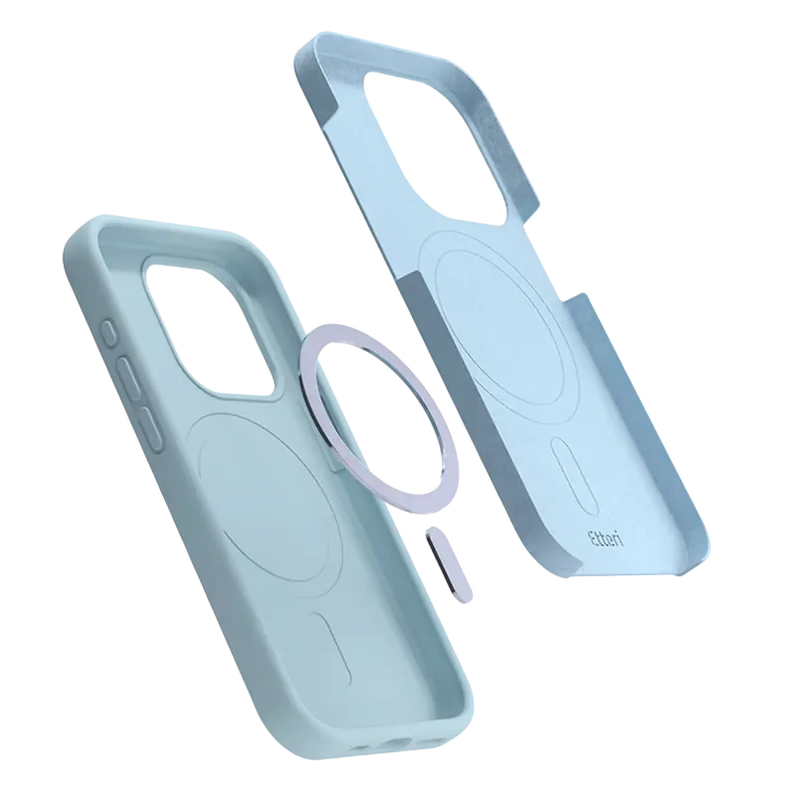 Husă Etteri Silicone Mag case pentru iPhone 16 Pro, Albastru deschis