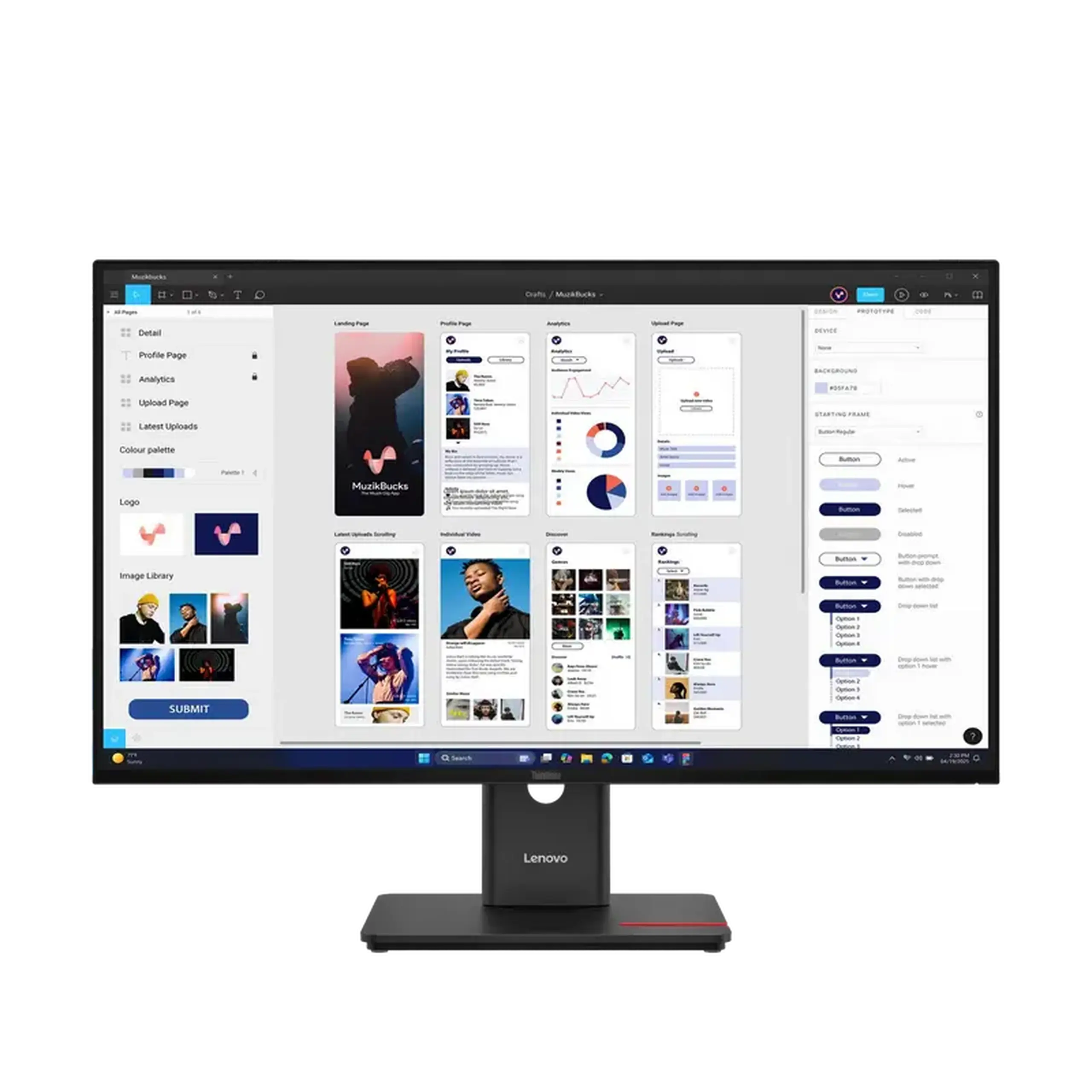 31,5" Monitor Lenovo T32UD-40, IPS 3840x2160 4K UHD, Negru