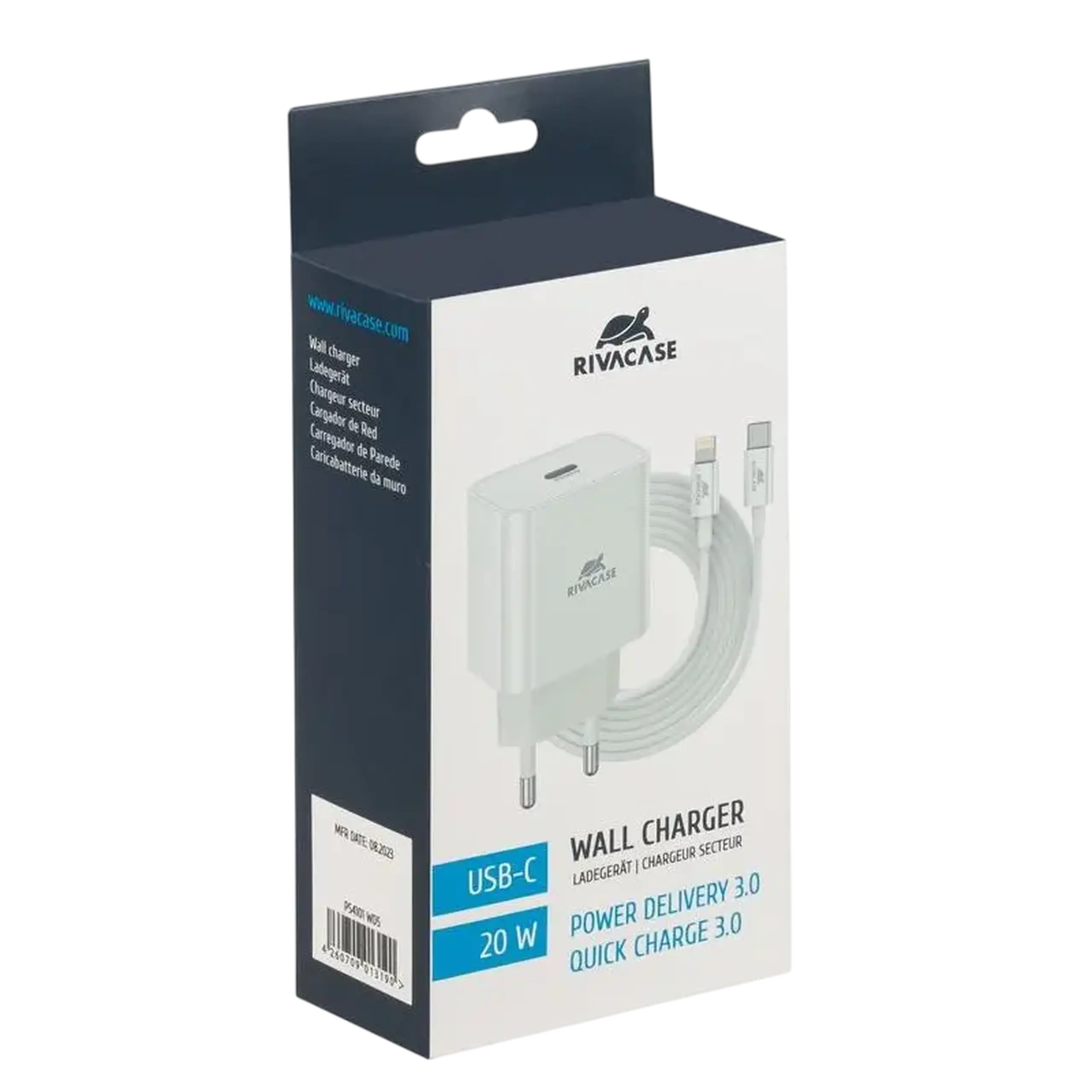 Încărcător Rivacase PS4101 WD5, 20W, Alb