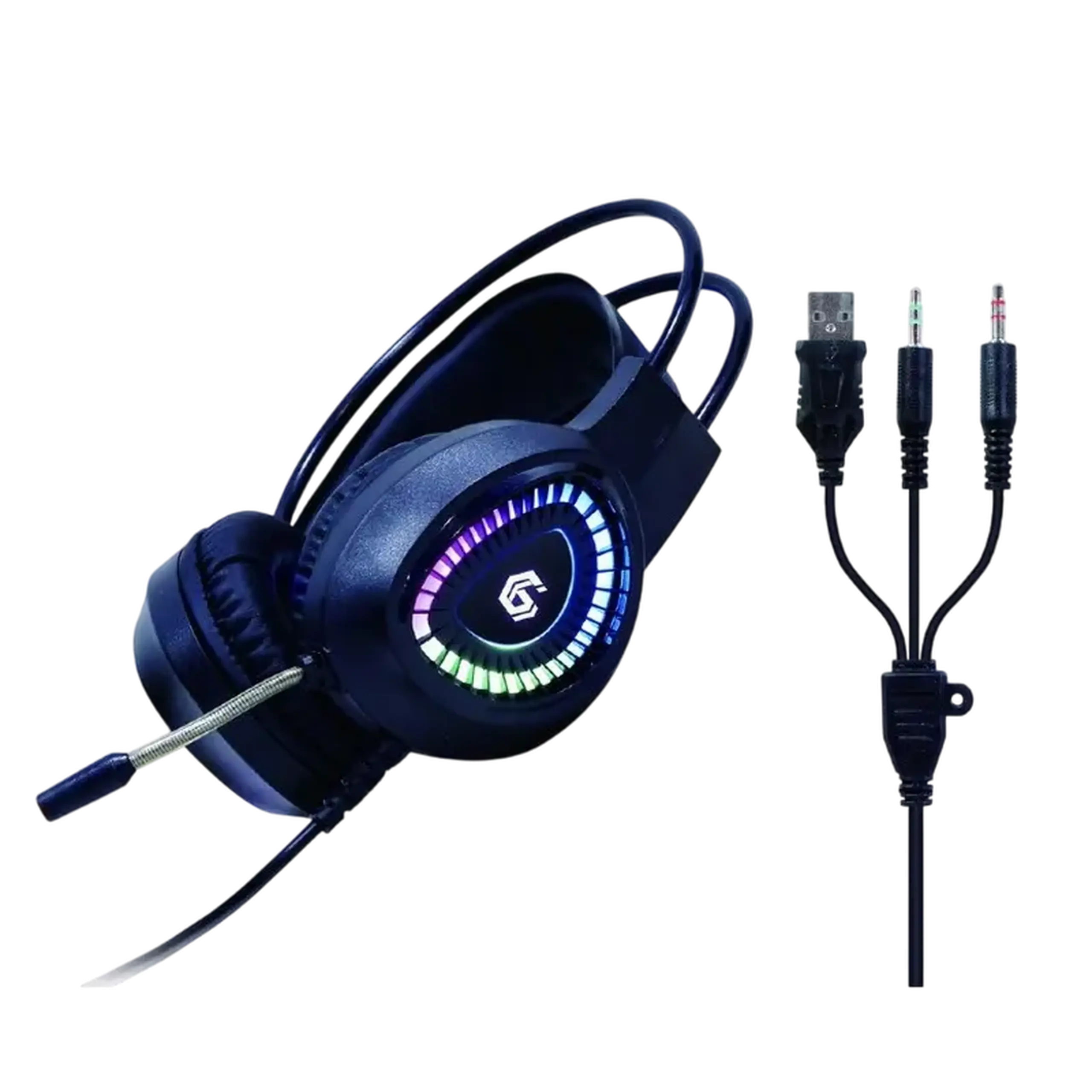 Set Tastatură + Mouse + Mouse Pad + Căști Gembird GGS-UMGL4-01, Cu fir, Negru