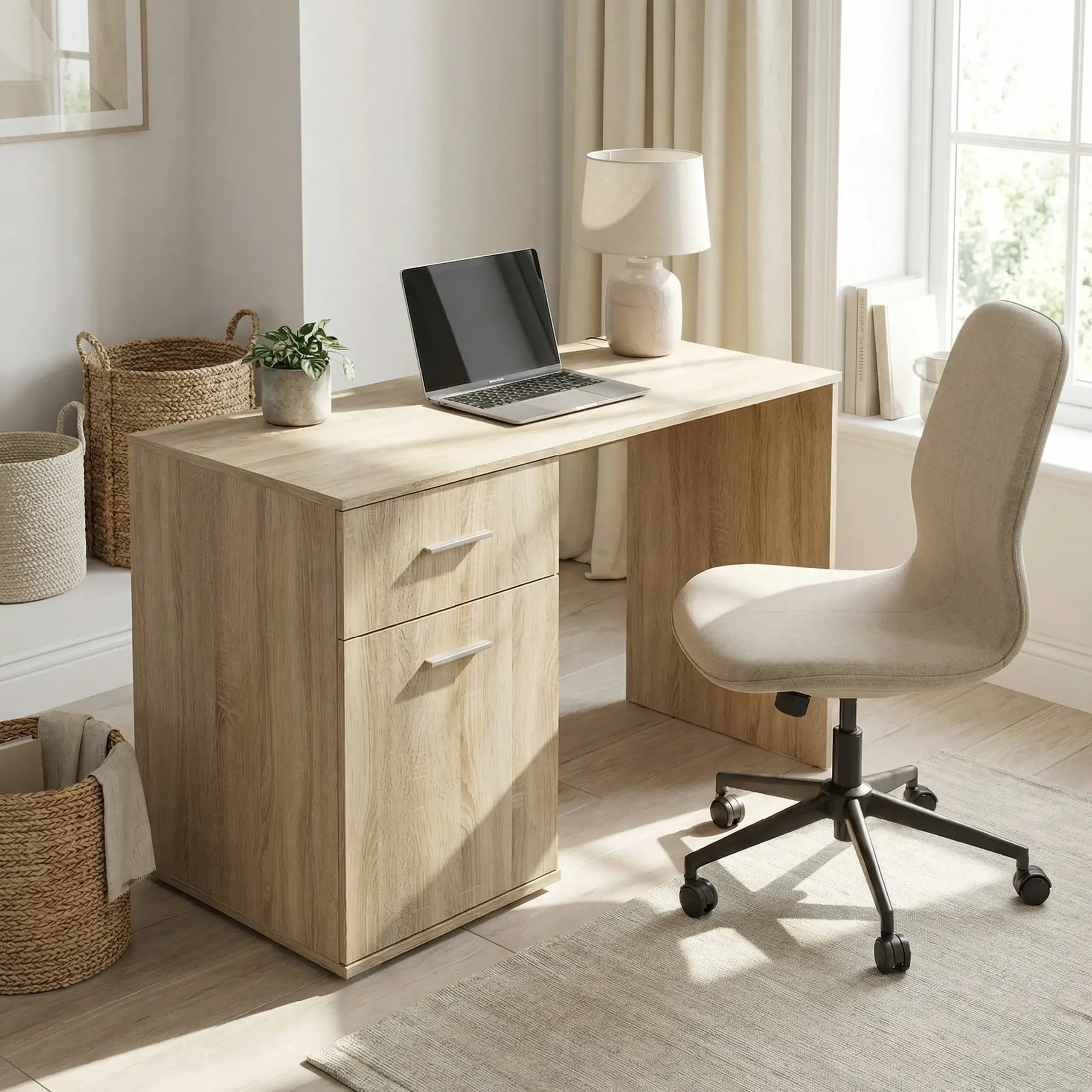 Masa 4home Nordic (L), 120x75x55 cm, Stejar Sonoma
