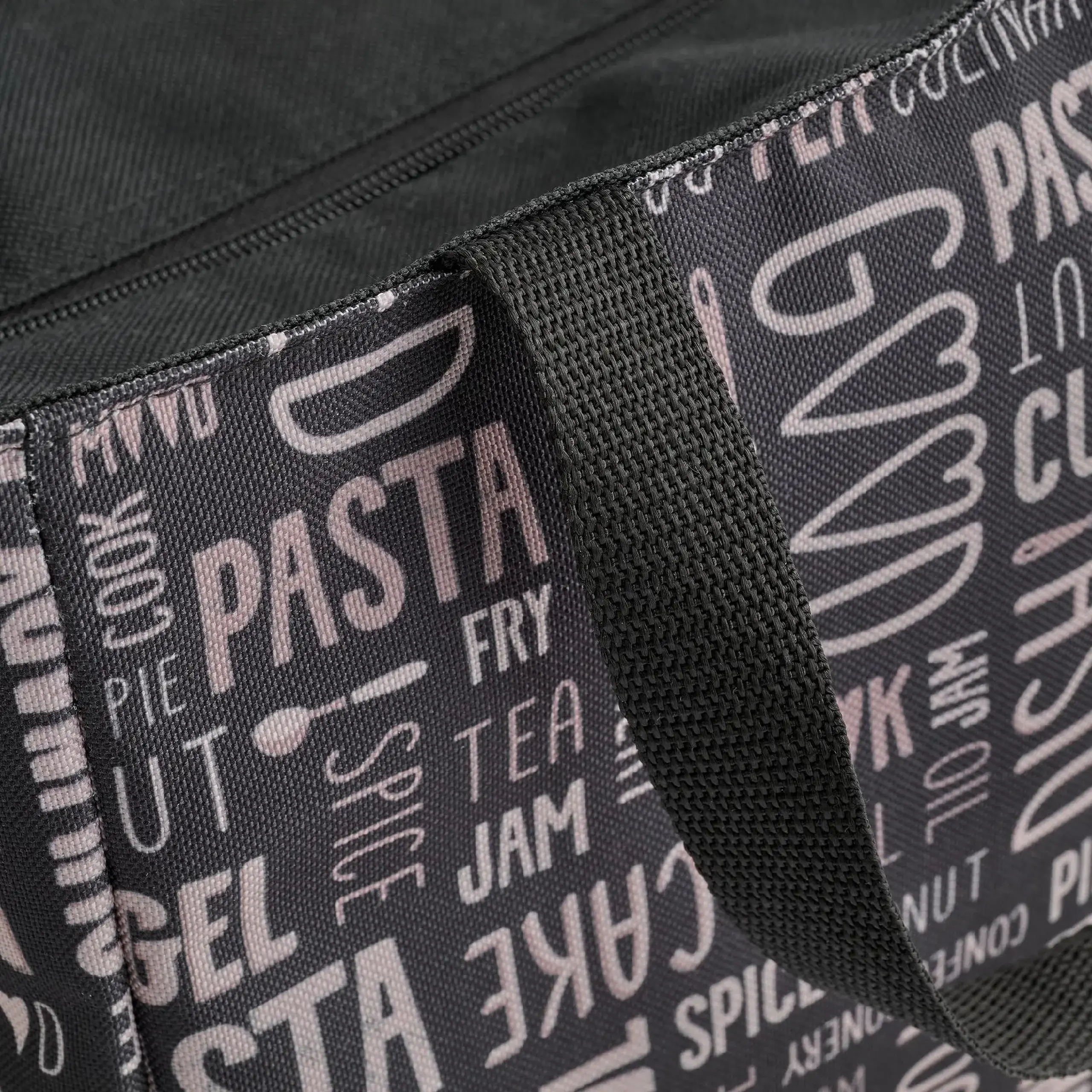 Geantă pentru lunch ZIFERO Negru cu imprimeu culinar
