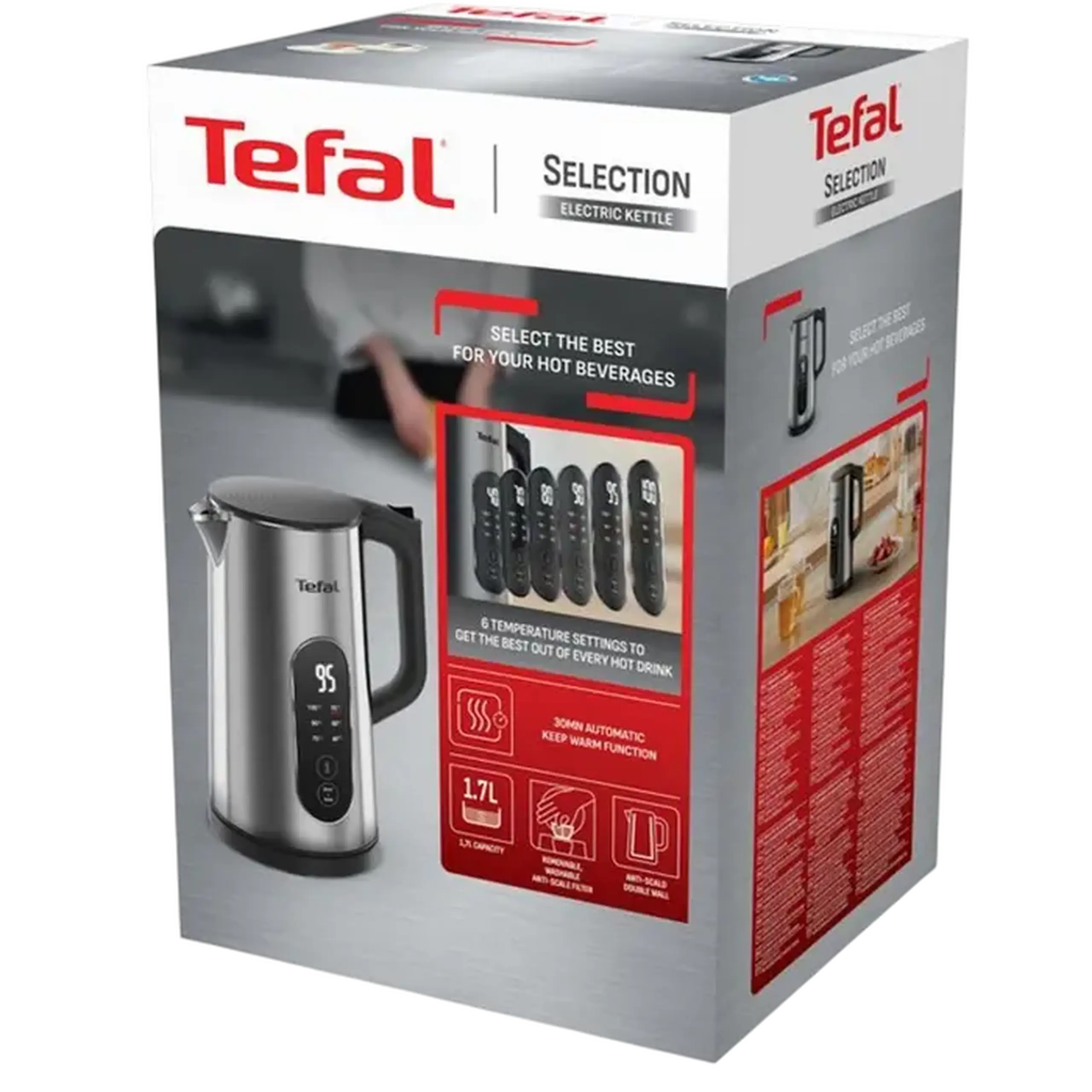 Fierbător electric Tefal KI871DE0, Argintiu