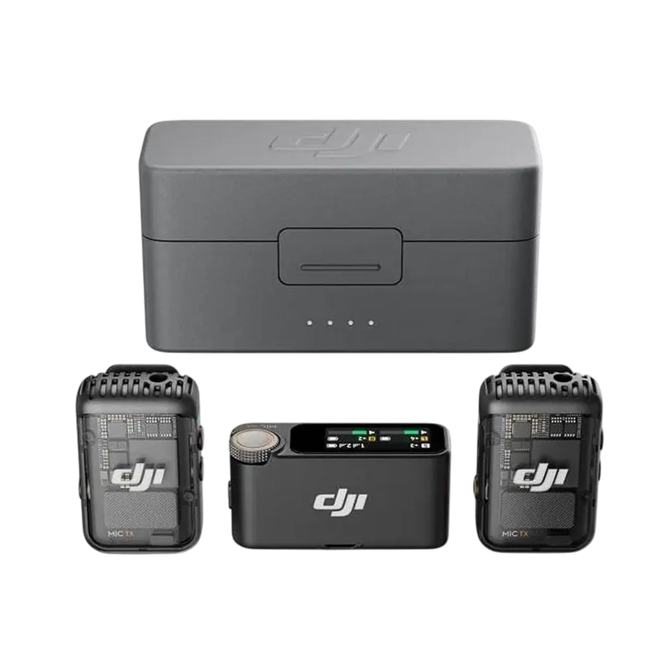 Microfon portabil pentru înregistrare vocală DJI Mic 2 (2 TX + 1 RX + Charging Case), Fără fir, Negru