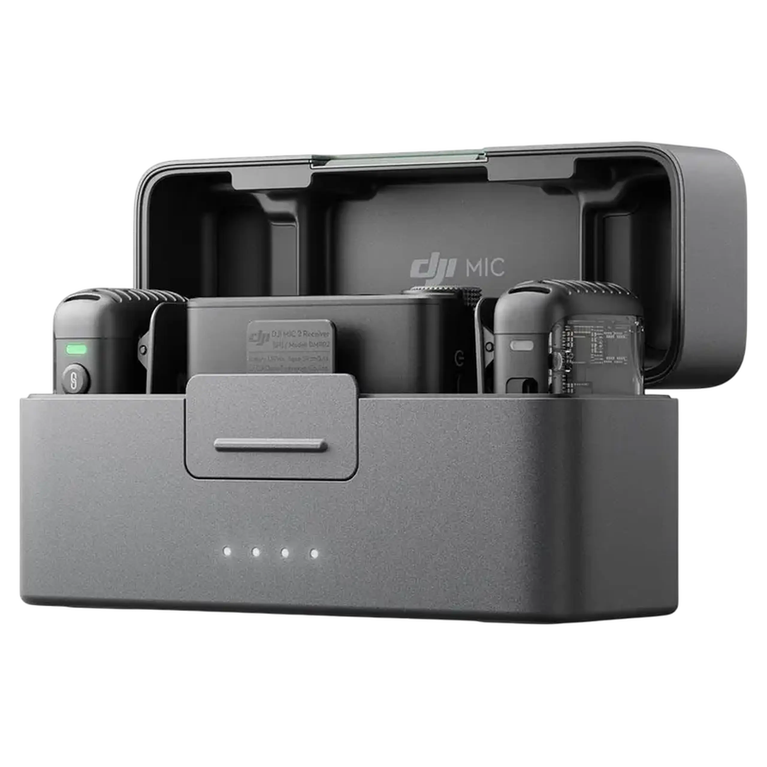 Microfon portabil pentru înregistrare vocală DJI Mic 2 (2 TX + 1 RX + Charging Case), Fără fir, Negru