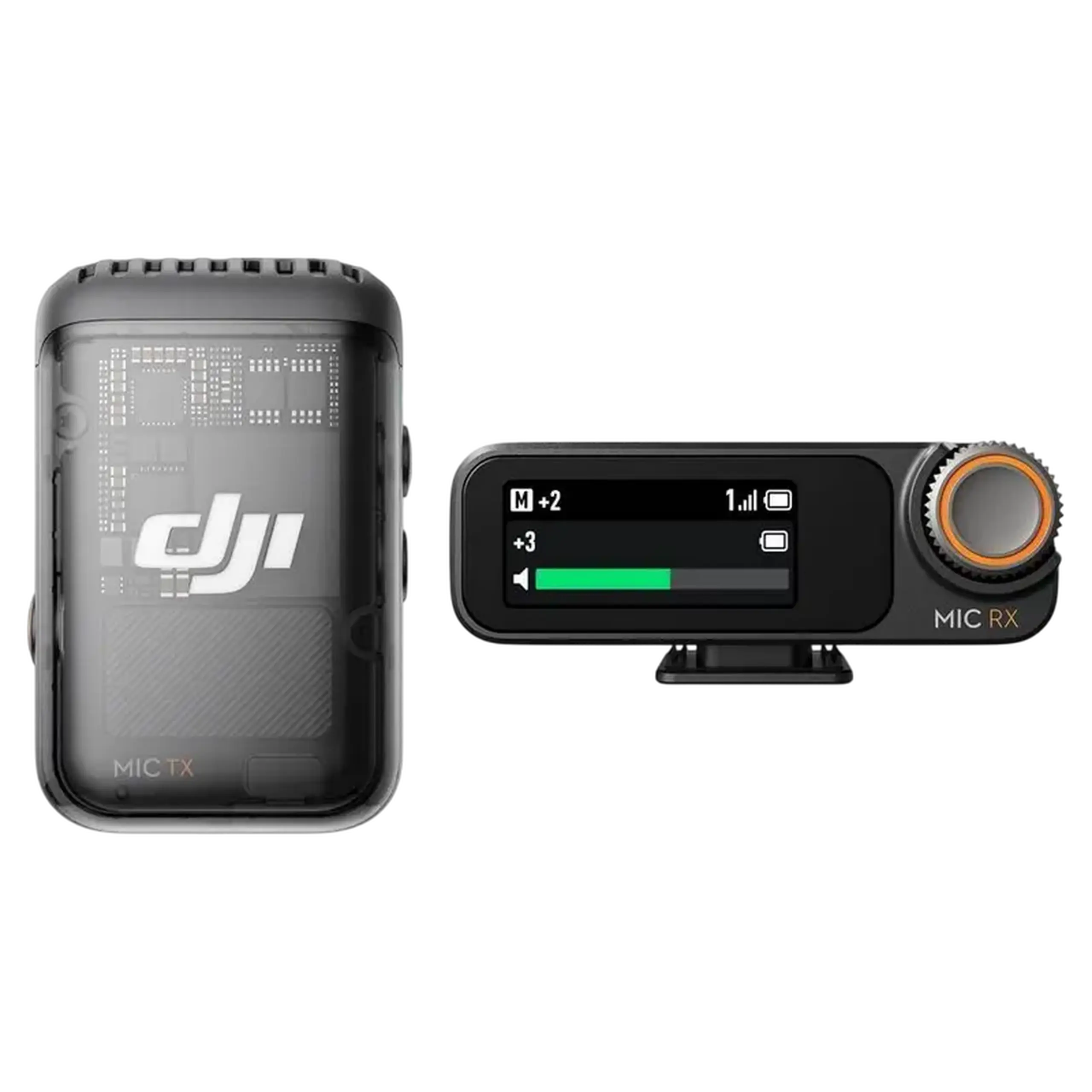 Microfon portabil pentru înregistrare vocală DJI Mic 2 (2 TX + 1 RX + Charging Case), Fără fir, Negru