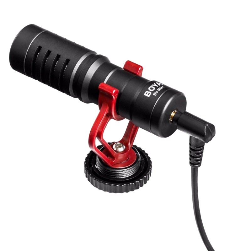 Microfon pentru camera Boya BY-MM1+, Cu fir, Negru