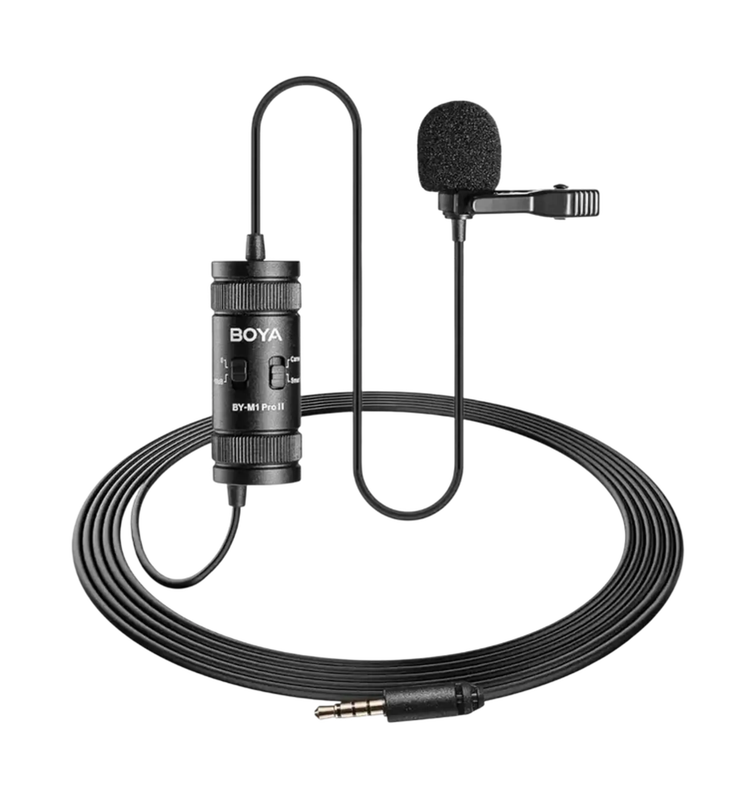 Microfon portabil pentru înregistrare vocală Boya BY-M1 Pro II, Cu fir, Negru