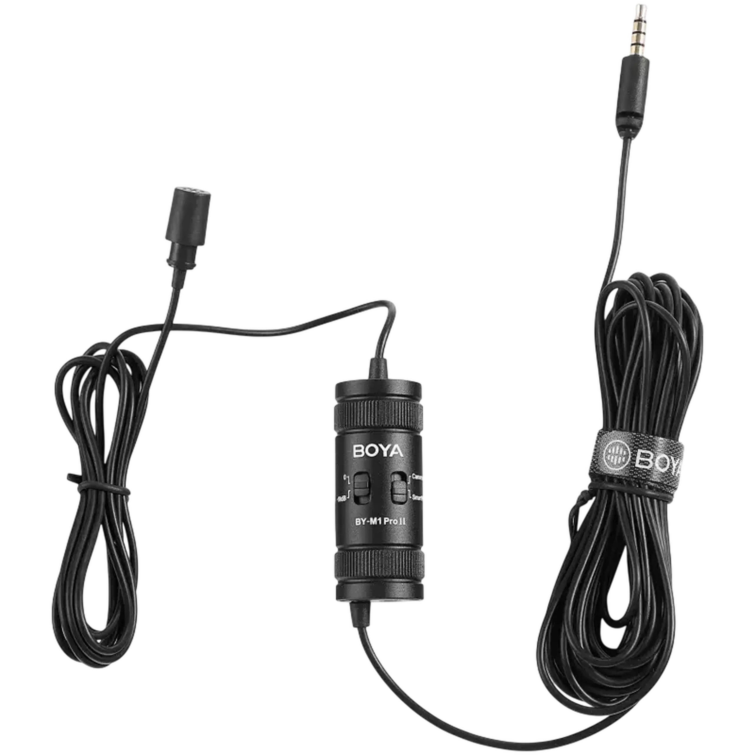 Microfon portabil pentru înregistrare vocală Boya BY-M1 Pro II, Cu fir, Negru