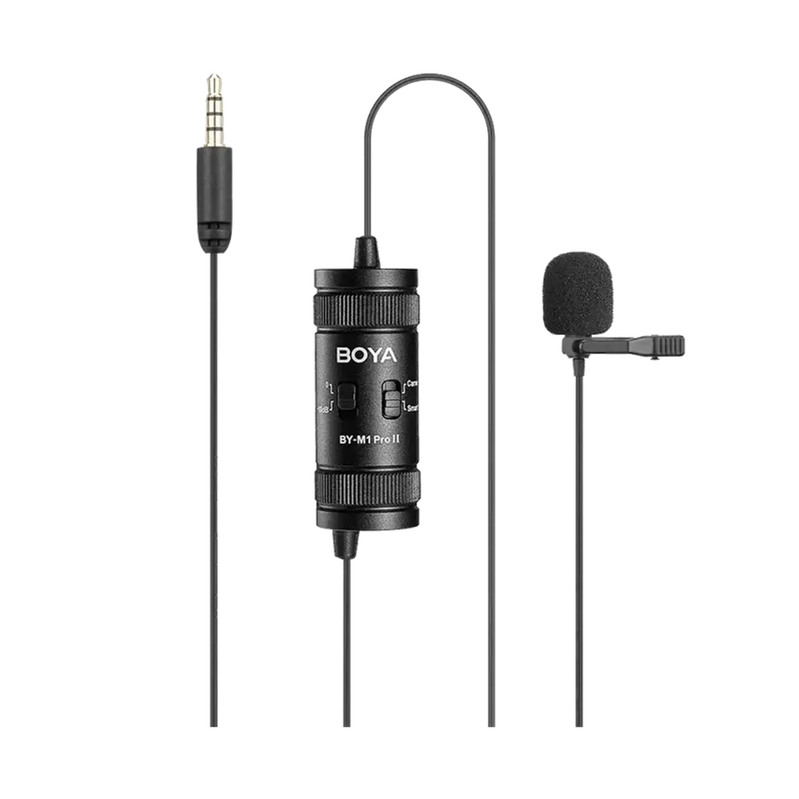 Microfon portabil pentru înregistrare vocală Boya BY-M1 Pro II, Cu fir, Negru